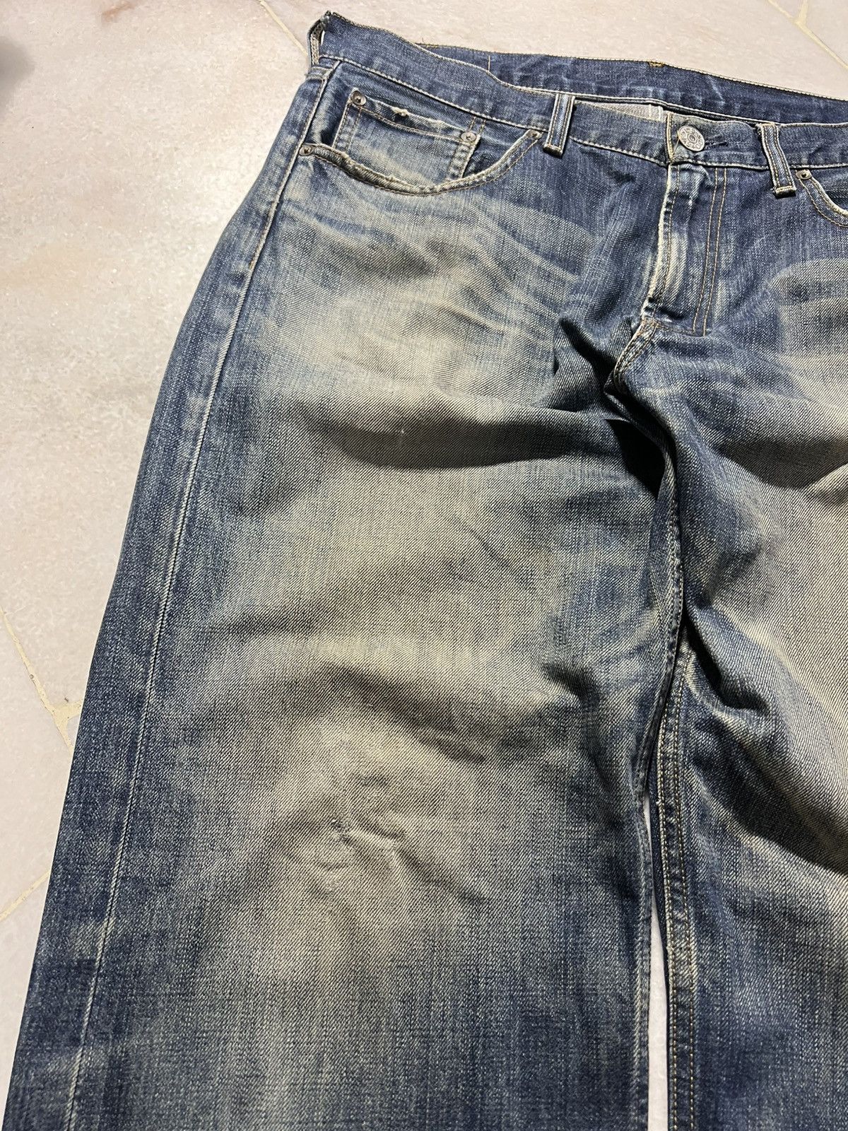 Levi's × Levi's Vintage Clothing 💥Baggy💥Vintage 90’s -00’ Levis 503 Mud Wash Distress Jeans Size US 35 - 5 Thumbnail