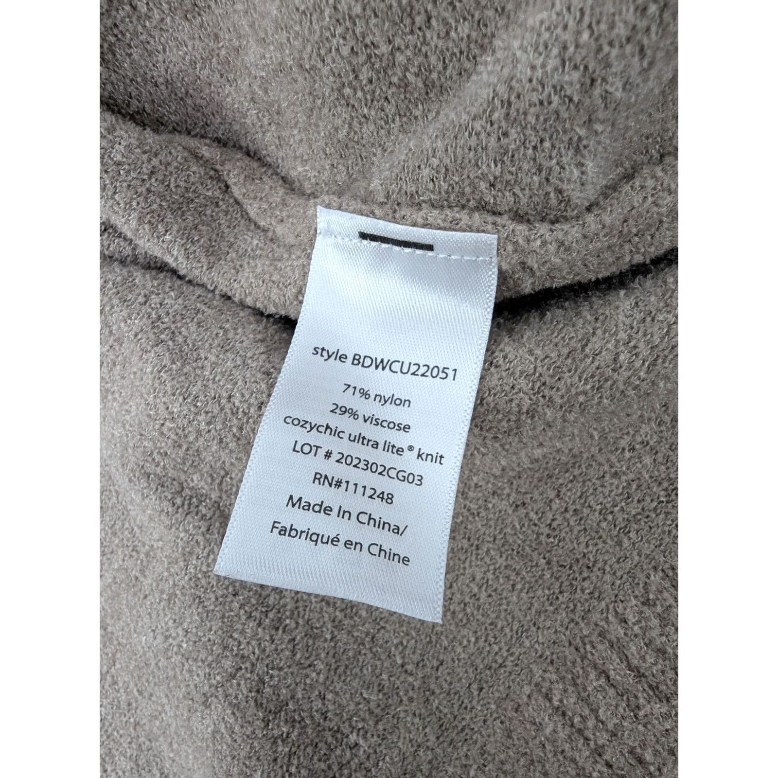 Vintage Barefoot Dreams Cardigan Open Front CozyChic Ultra Lite Taupe Women’s S Brown Nylon Viscose Long Sleeve Solid Casual Fall Winter Size S / US 4 / IT 40 - 7 Thumbnail