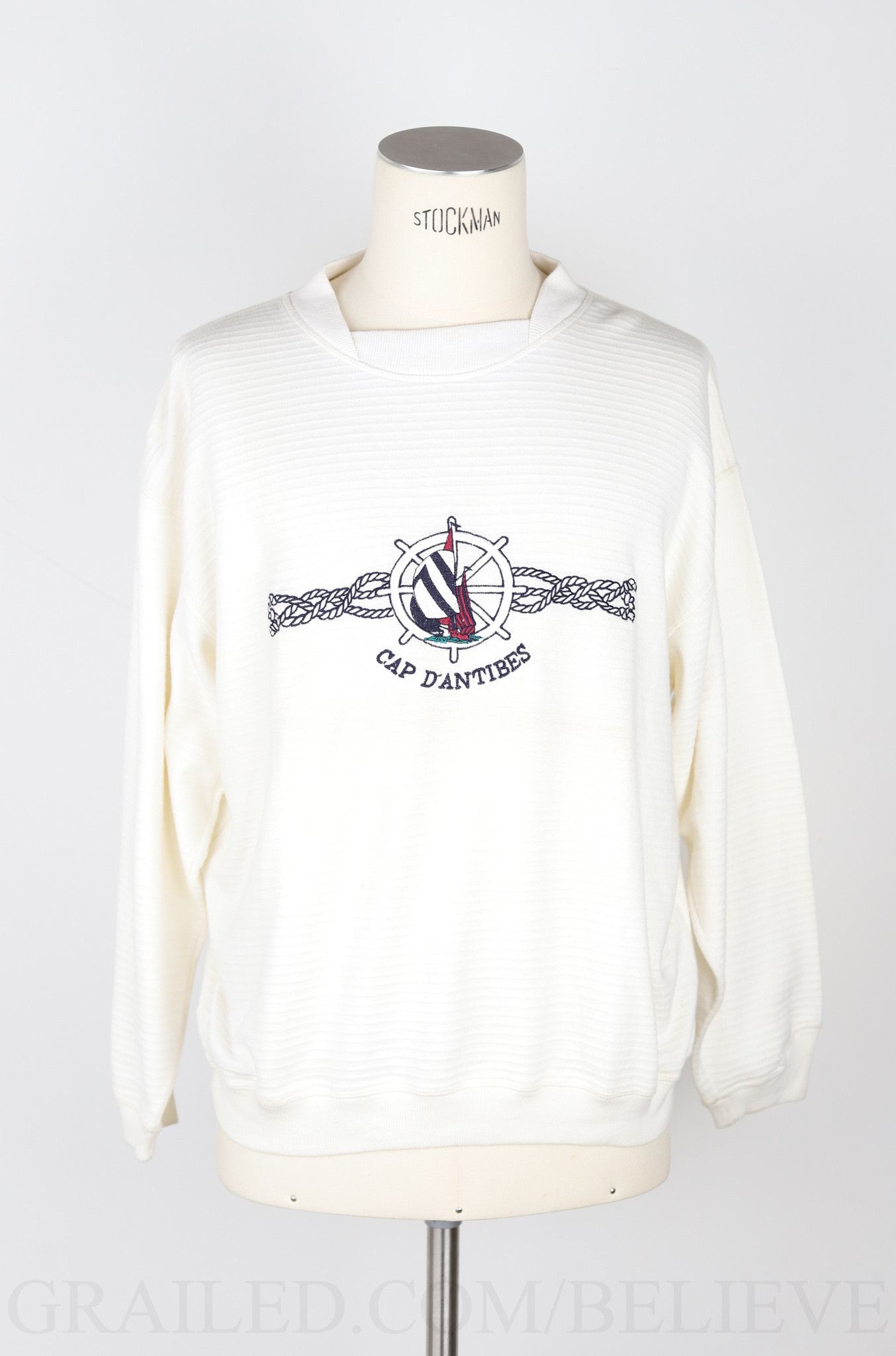 image of Christian Dior Sweater Vintage Logo Embroidery 228 in White, Men's (Size XL)