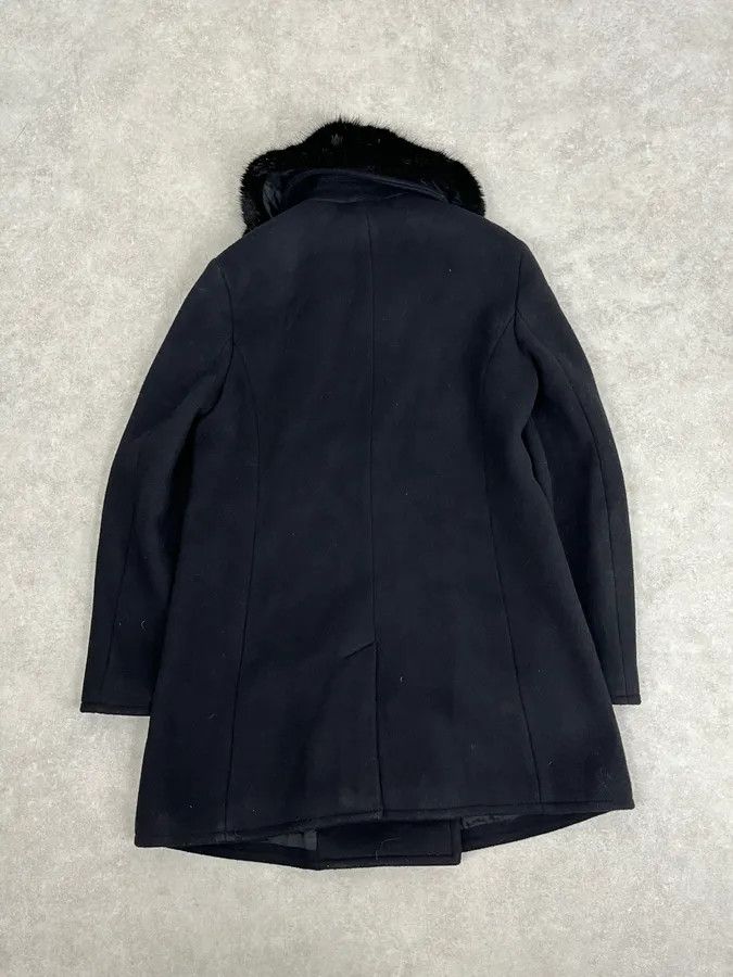 Emporio Armani AW2019 Emporio Armani Black Wool Faux Fur Collar Buttoned Coat Size US XS / EU 42 / 0 - 6 Thumbnail
