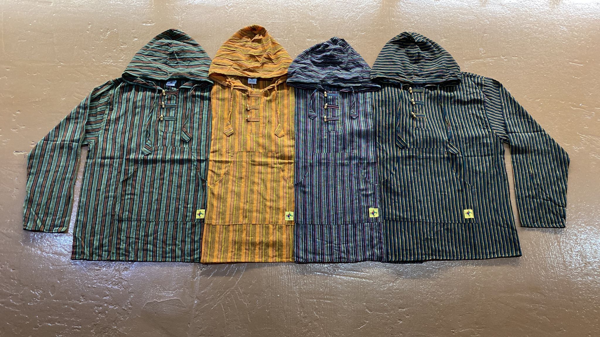 Other Cotton Baja Hoodie With Pocket - Stripes - Rasta - New - M Size US M / EU 48-50 / 2 - 1 Thumbnail
