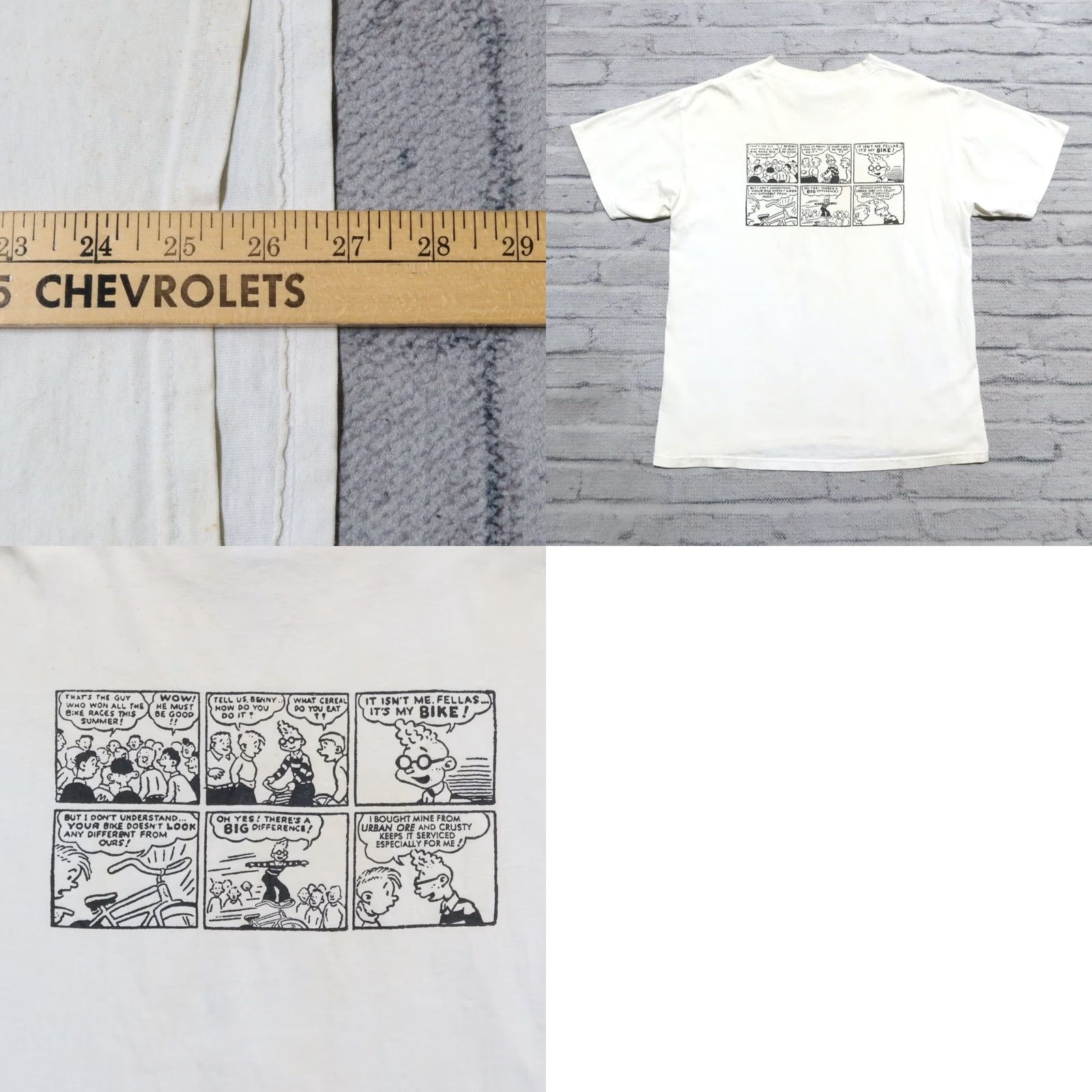 Port & Company VINTAGE Bicycle Benny Comic Strip Shirt Mens L White Vintage Bicycle Benny Comic Strip Shirt Mens L White Size US L / EU 52-54 / 3 - 9 Thumbnail