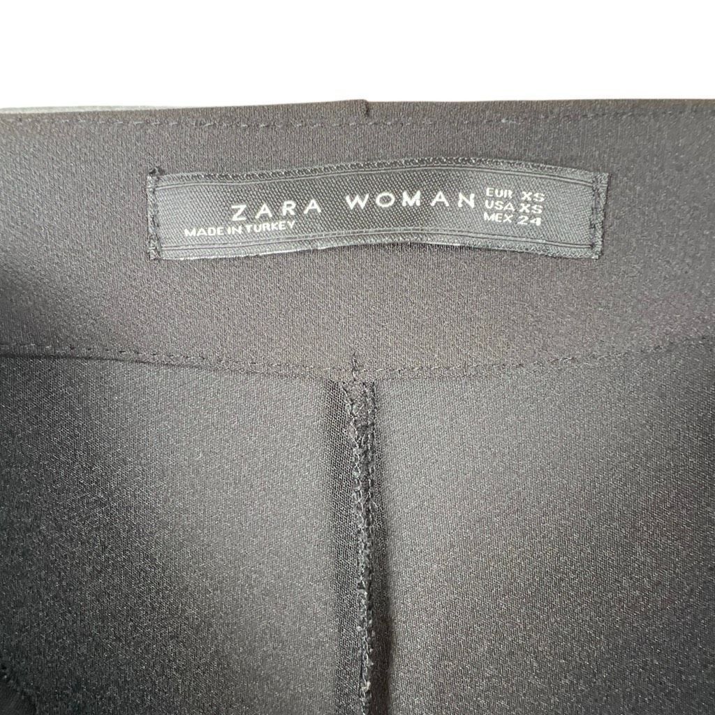 Zara Zara Woman High-Rise Leggings with Zip Detail Black XS Size 25" / US 0 / IT 36 - 6 Thumbnail