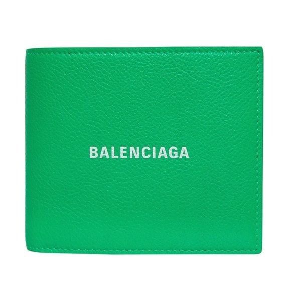 image of Balenciaga Logo Bifold Wallet 'vivid Green/white', Men's (Size 30)
