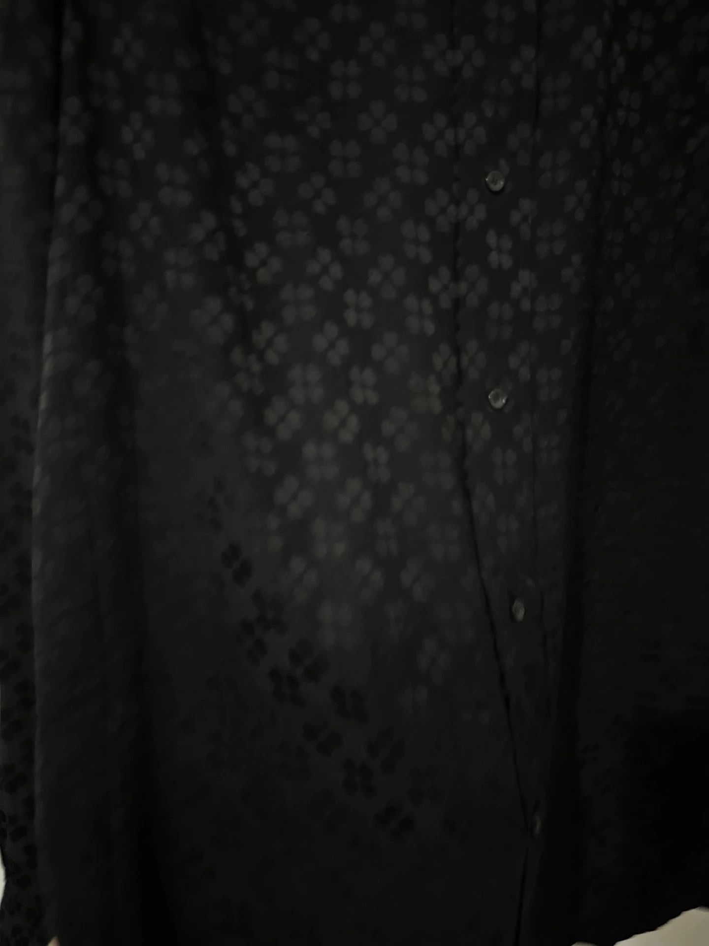 Saint Laurent Paris SLP22S silk Black Samurai shirt with all-over clover print Size L / US 10 / IT 46 - 4 Thumbnail