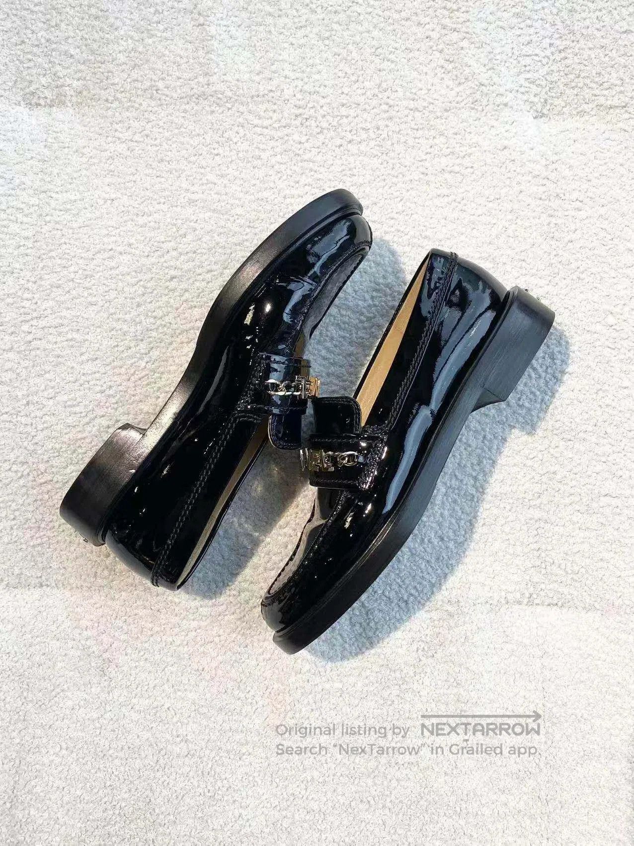 Chanel Chanel Black patent leather logo loafers| Size US 6 / IT 36 - 4 Thumbnail