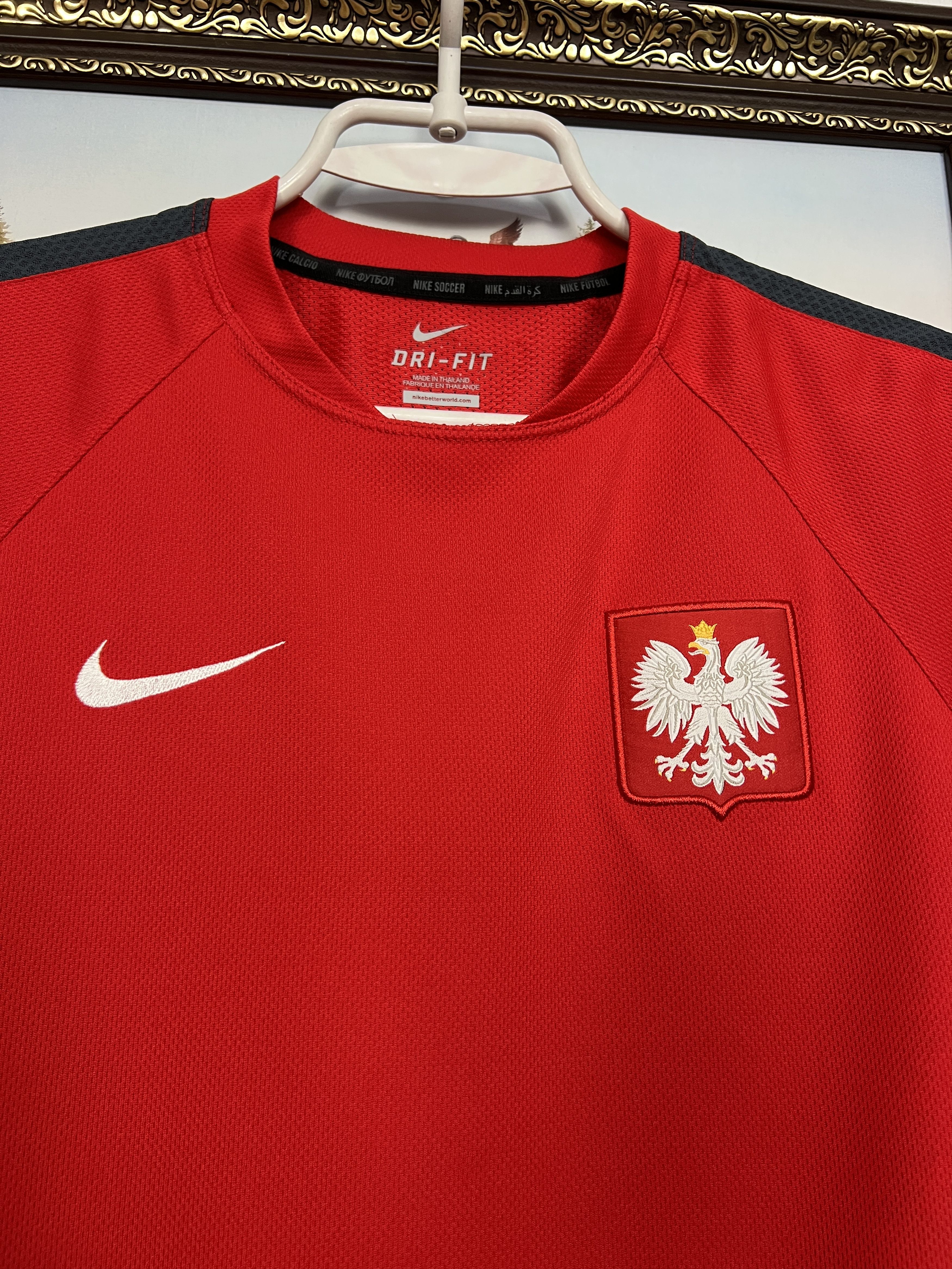 Nike Poland Football Sweatshirt Soccer Track Top Slim Fit Size US M / EU 48-50 / 2 - 4 Thumbnail