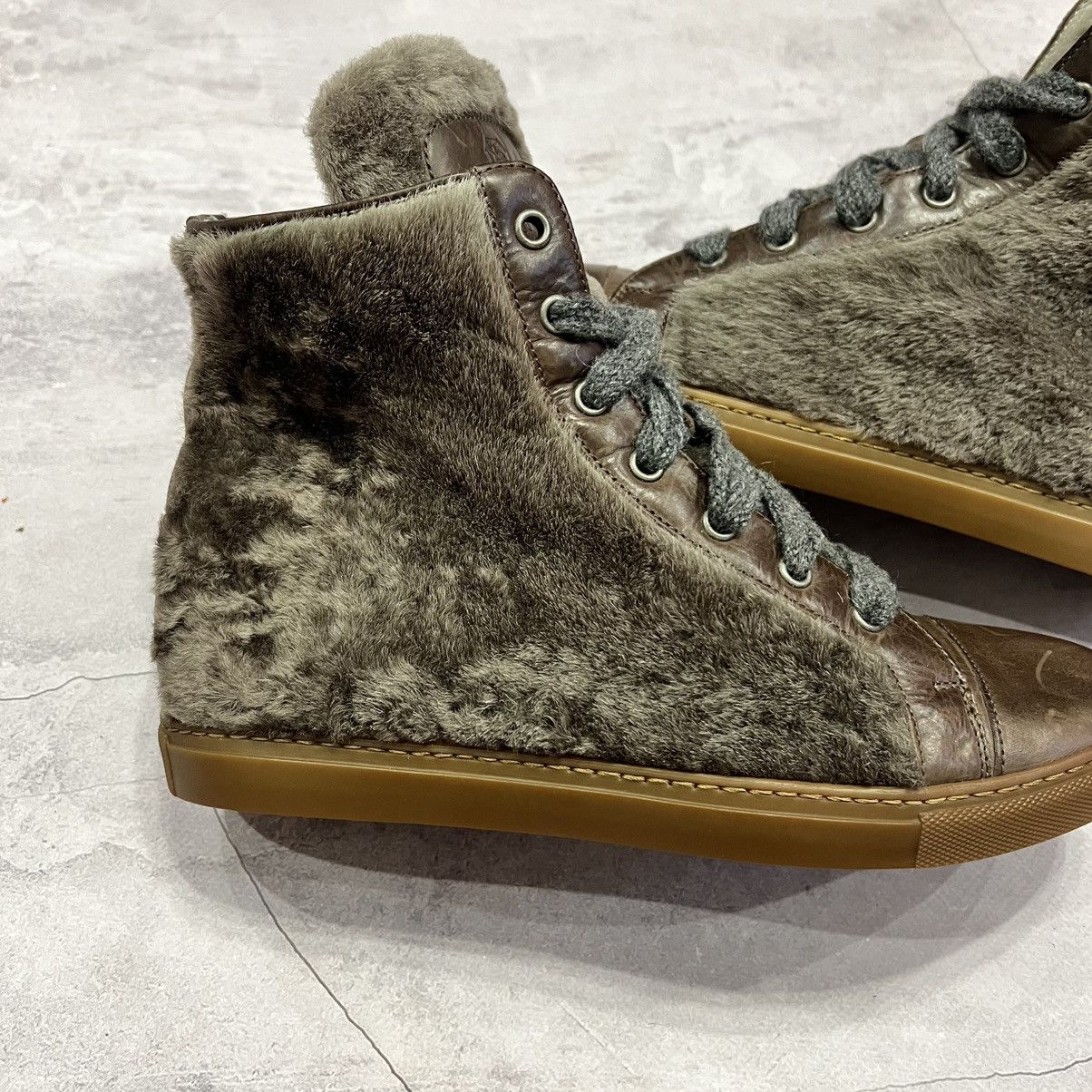 Brunello Cucinelli Brunello Cucinelli Leather Hi Top Shoe Trainers Sneakers Size US 8.5 / IT 38.5 - 4 Thumbnail