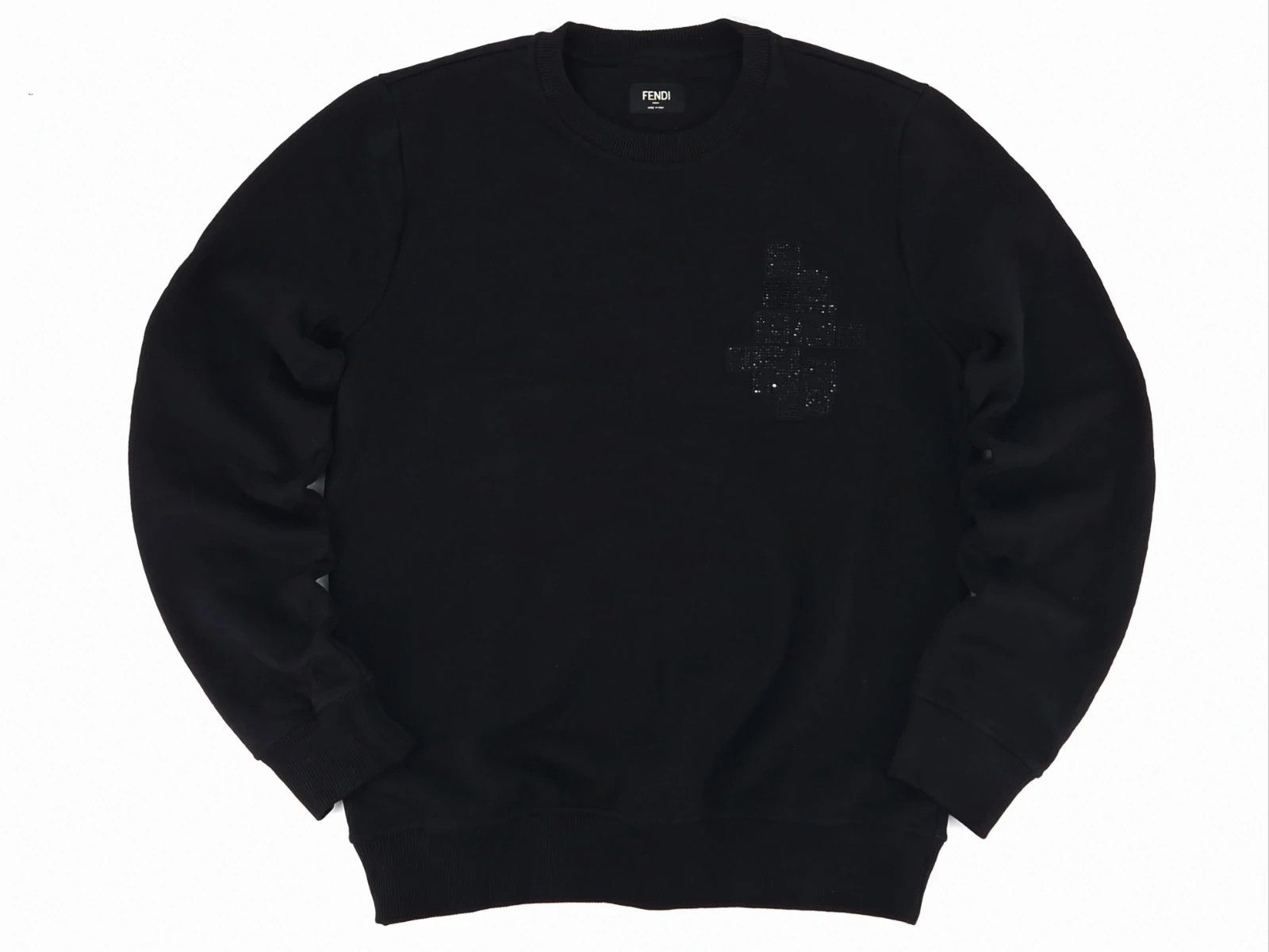 Fendi Fendi Black Crystal Beaded FF Logo Crewneck Sweatshirt Size US XS / EU 42 / 0 - 1 Thumbnail