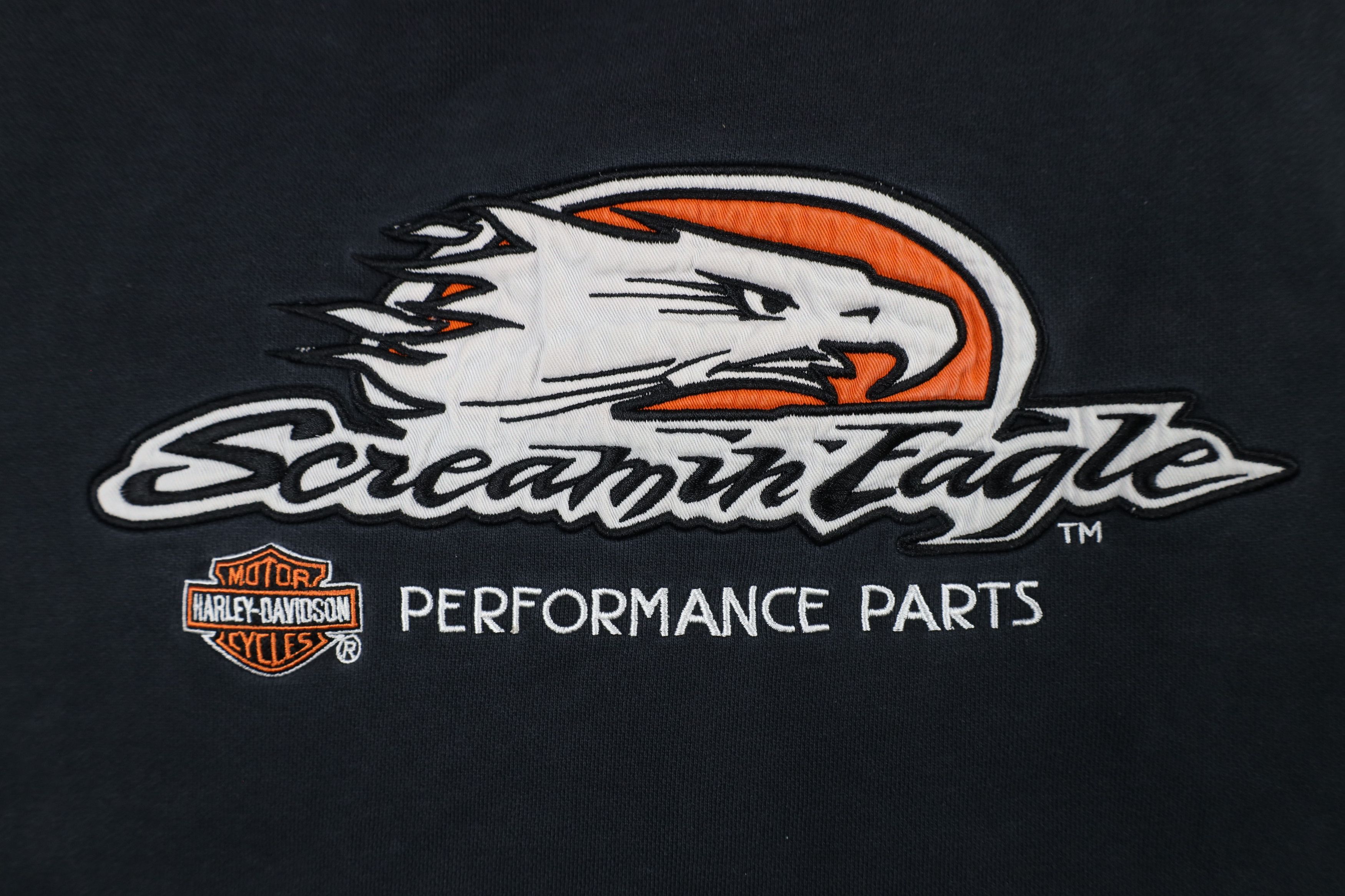 Harley Davidson × Vintage Vintage 90s Y2K Harley Davidson Fire Flames Eagle Sweatshirt Size US XL / EU 56 / 4 - 4 Thumbnail