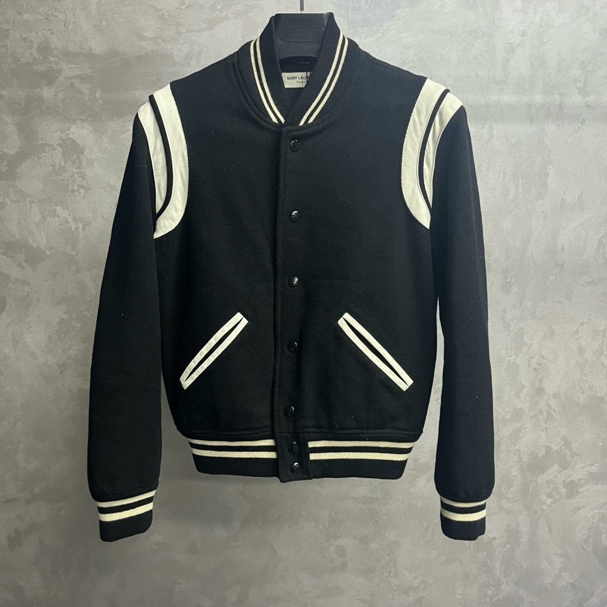 Saint Laurent Paris Saint Laurent Black Varsity Jacket Size US M / EU 48-50 / 2 - 1 Thumbnail