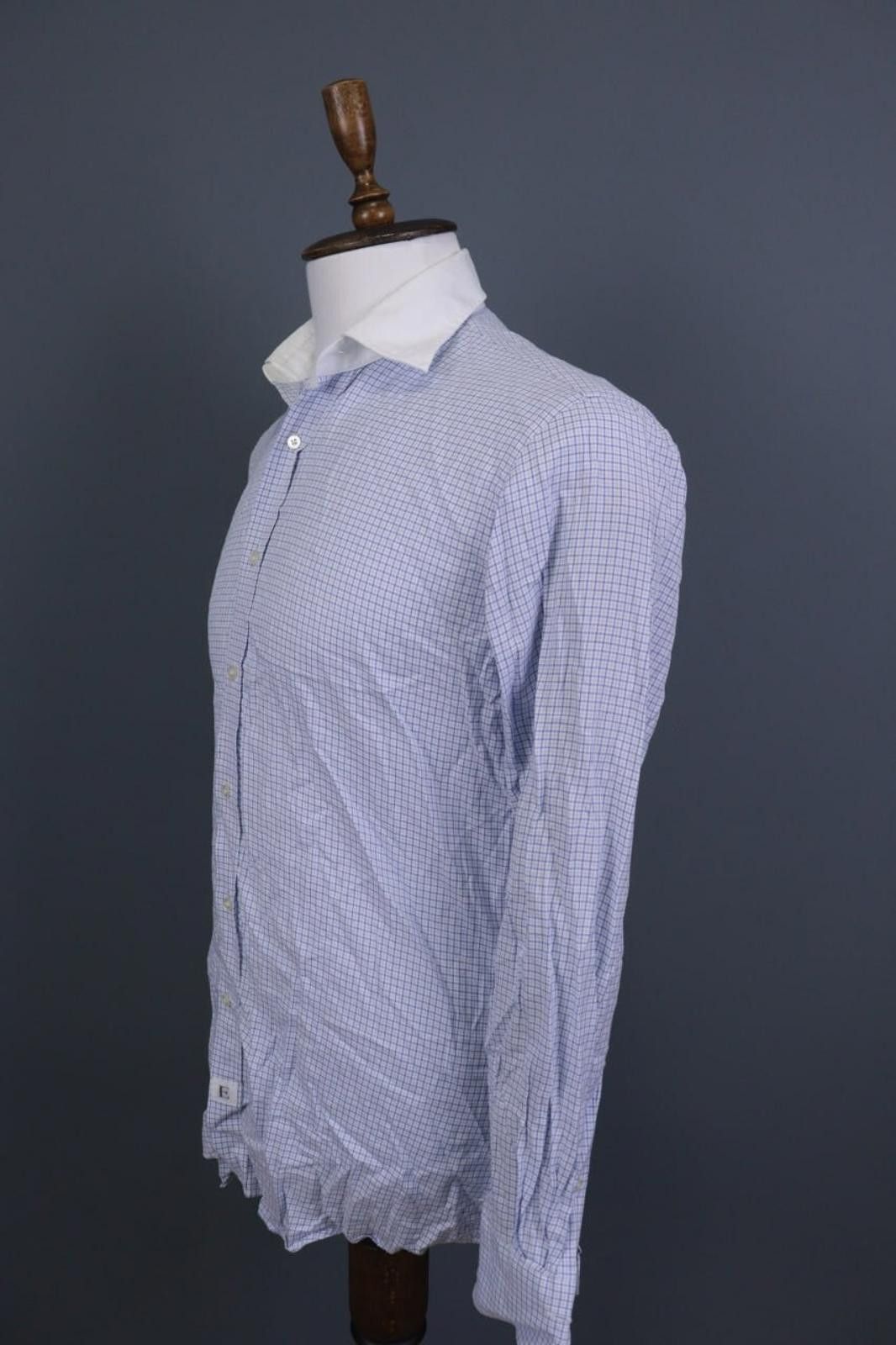 Emmett Emmett London Slim Fit Blue Check Printed Shirt Size M Size US M / EU 48-50 / 2 - 7 Thumbnail
