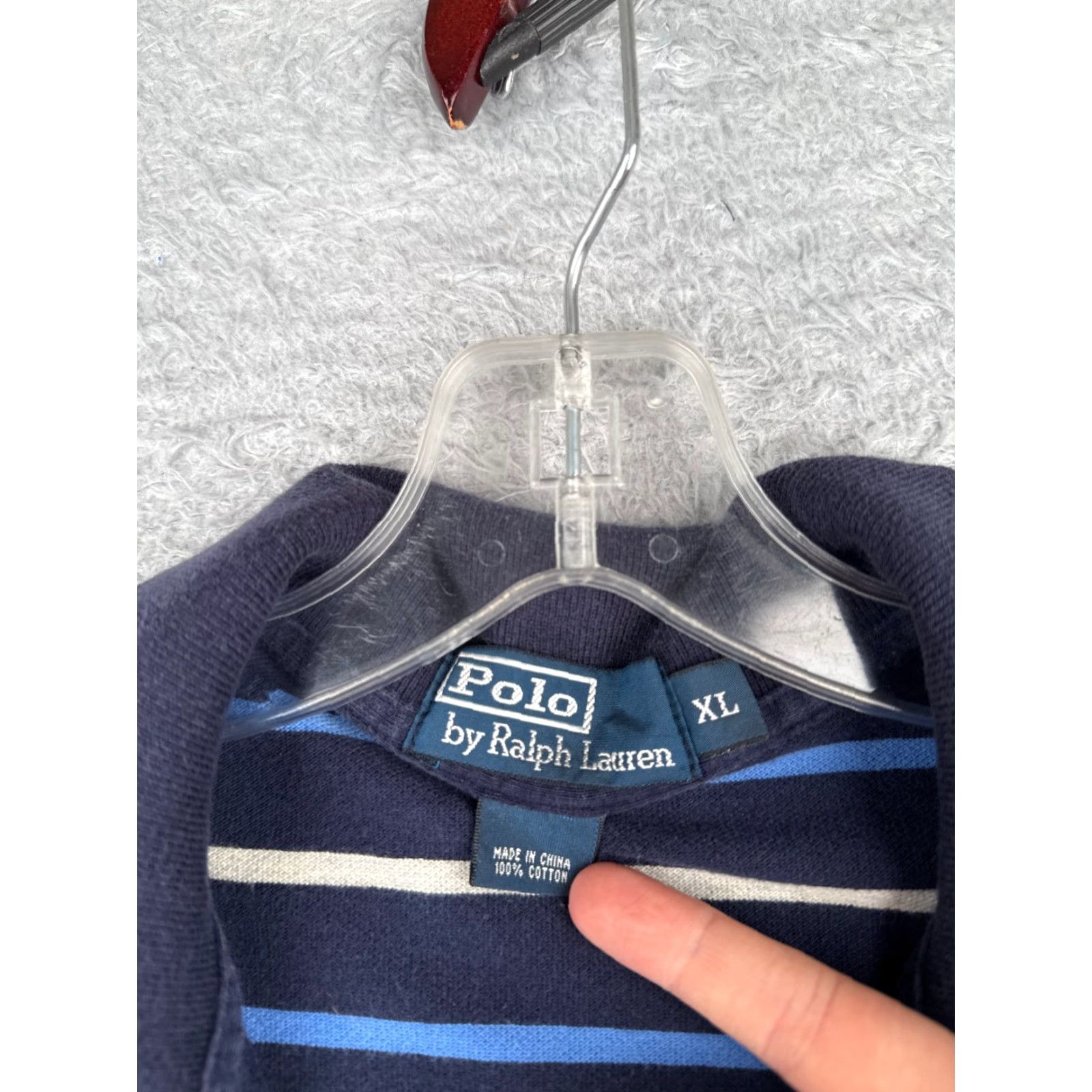Ralph Lauren VINTAGE Ralph Lauren Polo Shirt Men XL Blue White Stripe 100% Cotton Polo Shirt Slim Fit Short Sleeve Vintage 70s Mens Blue White Stripe Polo Shirt Size US XL / EU 56 / 4 - 7 Thumbnail