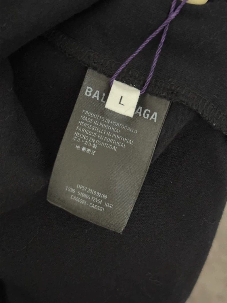 Balenciaga Balenciaga Black and white twill short sleeve T-shirt with Size US L / EU 52-54 / 3 - 4 Thumbnail
