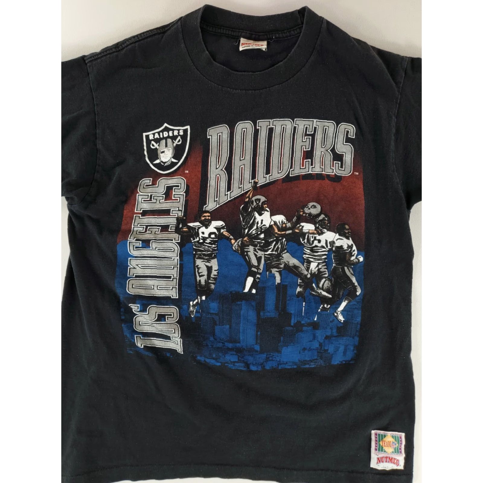Nutmeg VINTAGE Nutmeg Los Angeles Raiders T Shirt Black Mens L Single Stitch 80s 90s Size US L / EU 52-54 / 3 - 3 Thumbnail