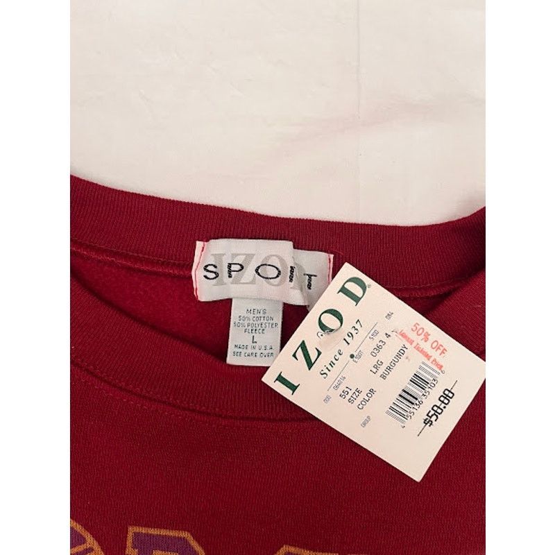 Izod Vintage NWT 90s Izod Sport Sweatshirt Burgundy Tennis Size L Size US L / EU 52-54 / 3 - 3 Thumbnail
