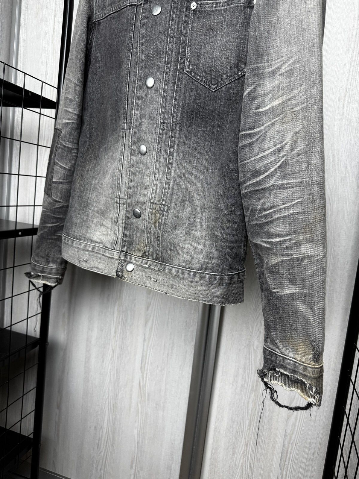 Allsaints Allsaints faded distressed grey gault denim jacket size XS Size US XS / EU 42 / 0 - 9 Thumbnail