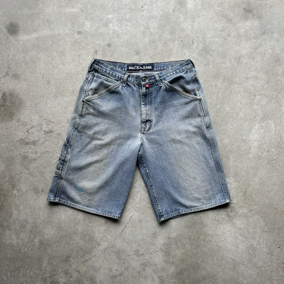 Nautica × Vintage vintage Y2K NAUTICA JEANS Distressed Baggy Cargo jorts short Size US 32 / EU 48 - 1 Thumbnail