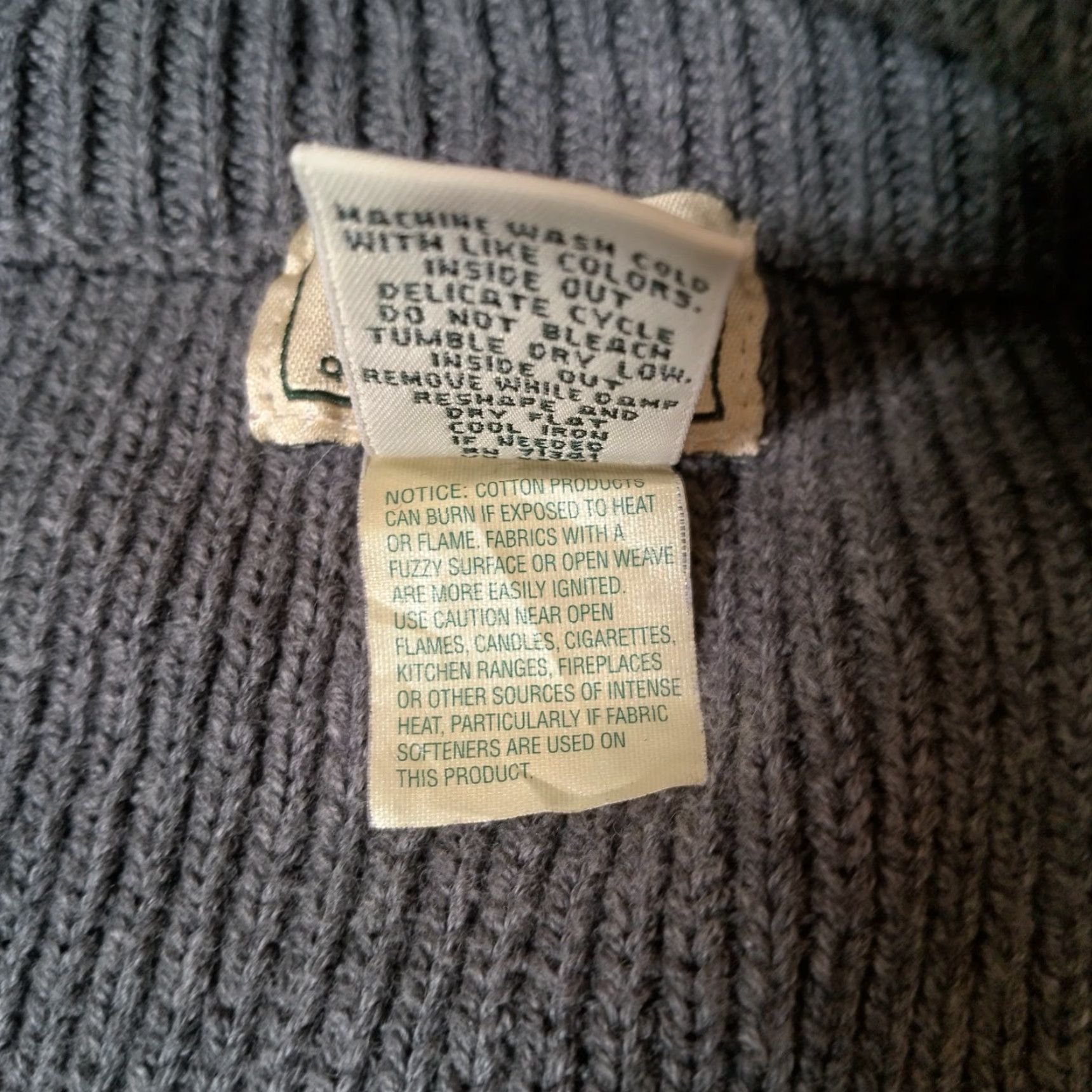 Vintage VINTAGE LL Bean Cardigan Sweater Men 2XL Gray Full Zip Mock Neck Classic Cotton Knit Size US XXL / EU 58 / 5 - 6 Thumbnail