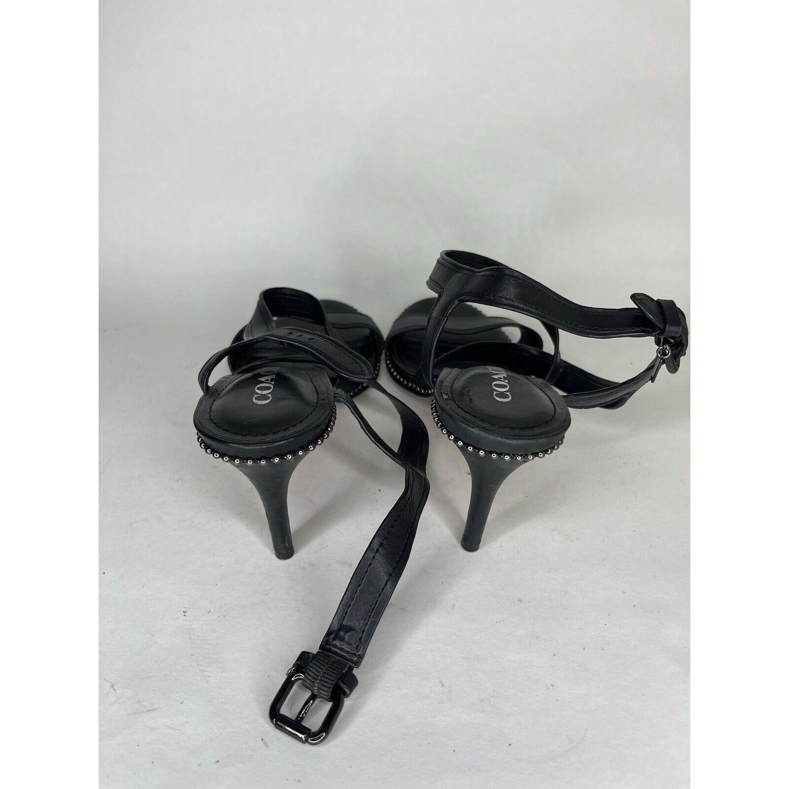 Coach Coach Black Leather Open Toe Ankle Strap Heel Sandals Women Size US 7.5 / IT 37.5 - 6 Thumbnail