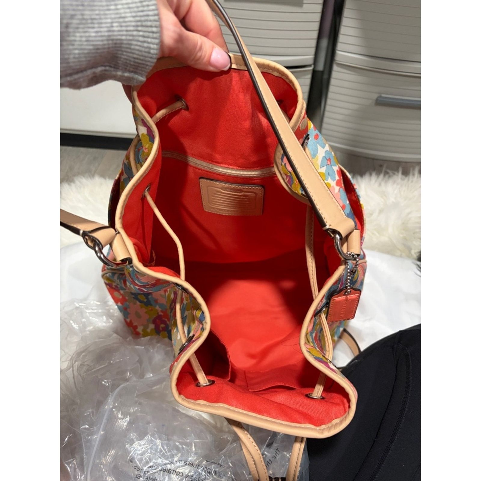 Coach 🌸 RARE VINTAGE Coach Peyton Floral Drawstring Bucket Bag Size ONE SIZE - 7 Thumbnail