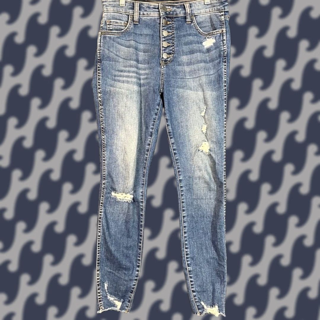 Vintage KUT from the Kloth Connie High Rise Fab AB Ankle Skinny Distressed Jeans Size 2 Womens Jeans Blue Size 26" / US 2 / IT 38 - 1 Thumbnail
