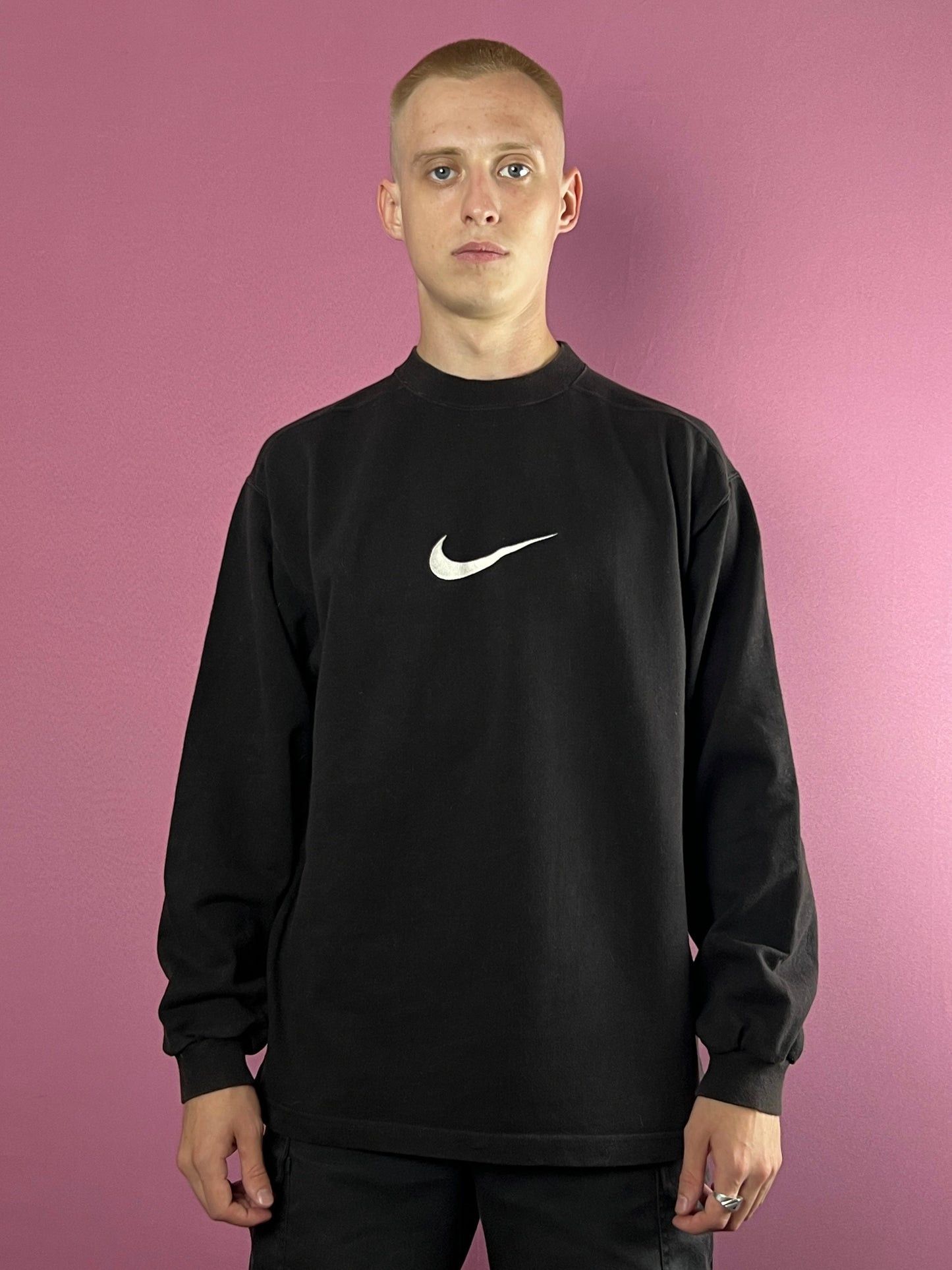 Nike 90s Nike Big Swoosh Vintage Youth Sweatshirt - XL Size US XL / EU 56 / 4 - 2 Thumbnail