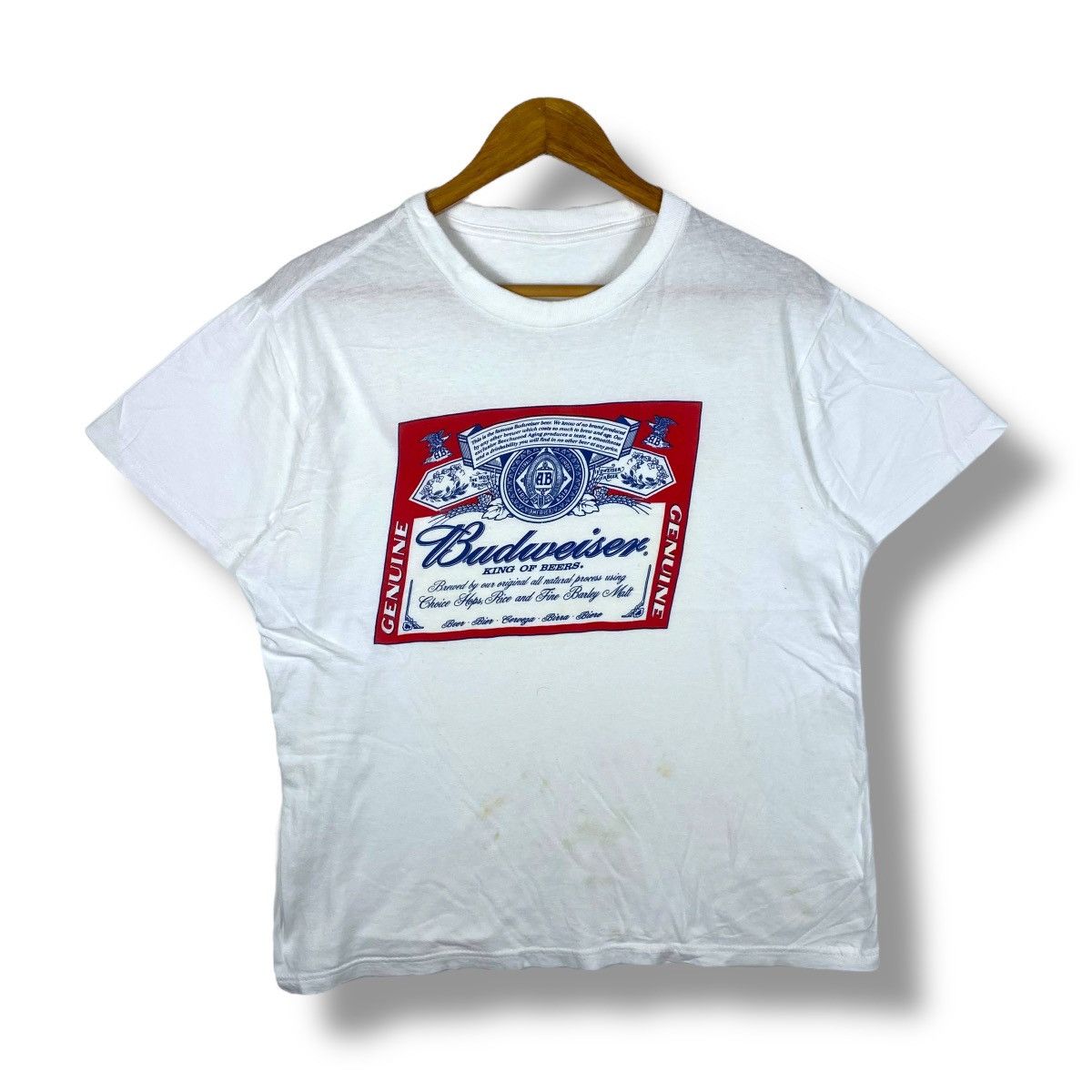 Budweiser Vintage 80's BUDWEISER King Of Beers Distressed Tee Shirt Size US M / EU 48-50 / 2 - 1 Thumbnail