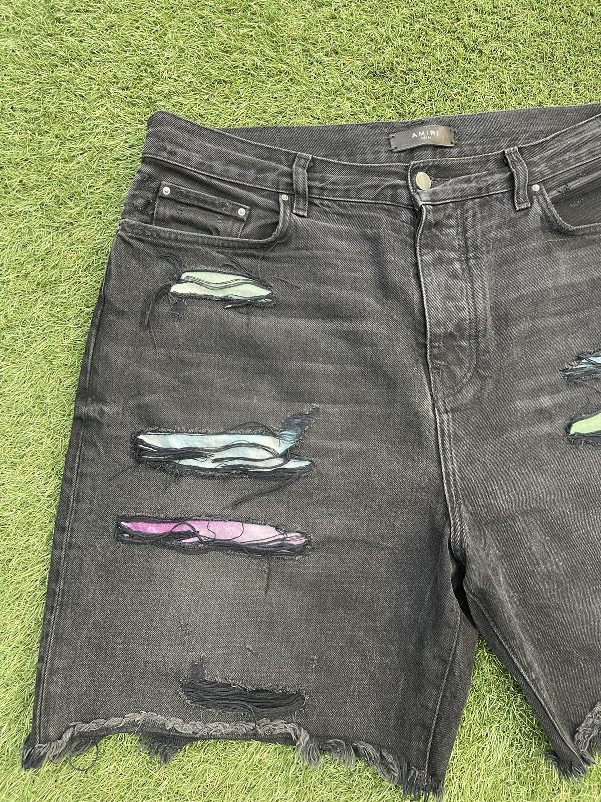 Amiri Size 36 - Amiri Black Denim Watercolor Trasher Shorts Size US 36 / EU 52 - 3 Thumbnail