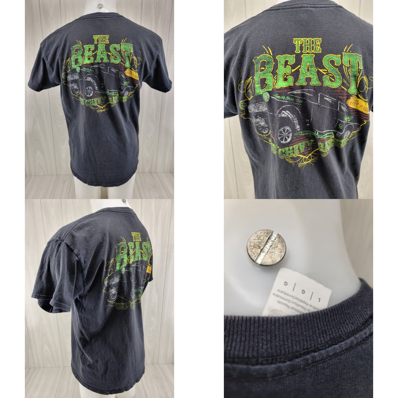 Gildan The Beast Larry Bagwell 55 Chevy Gasser Shirt Size Large Size US L / EU 52-54 / 3 - 8 Thumbnail