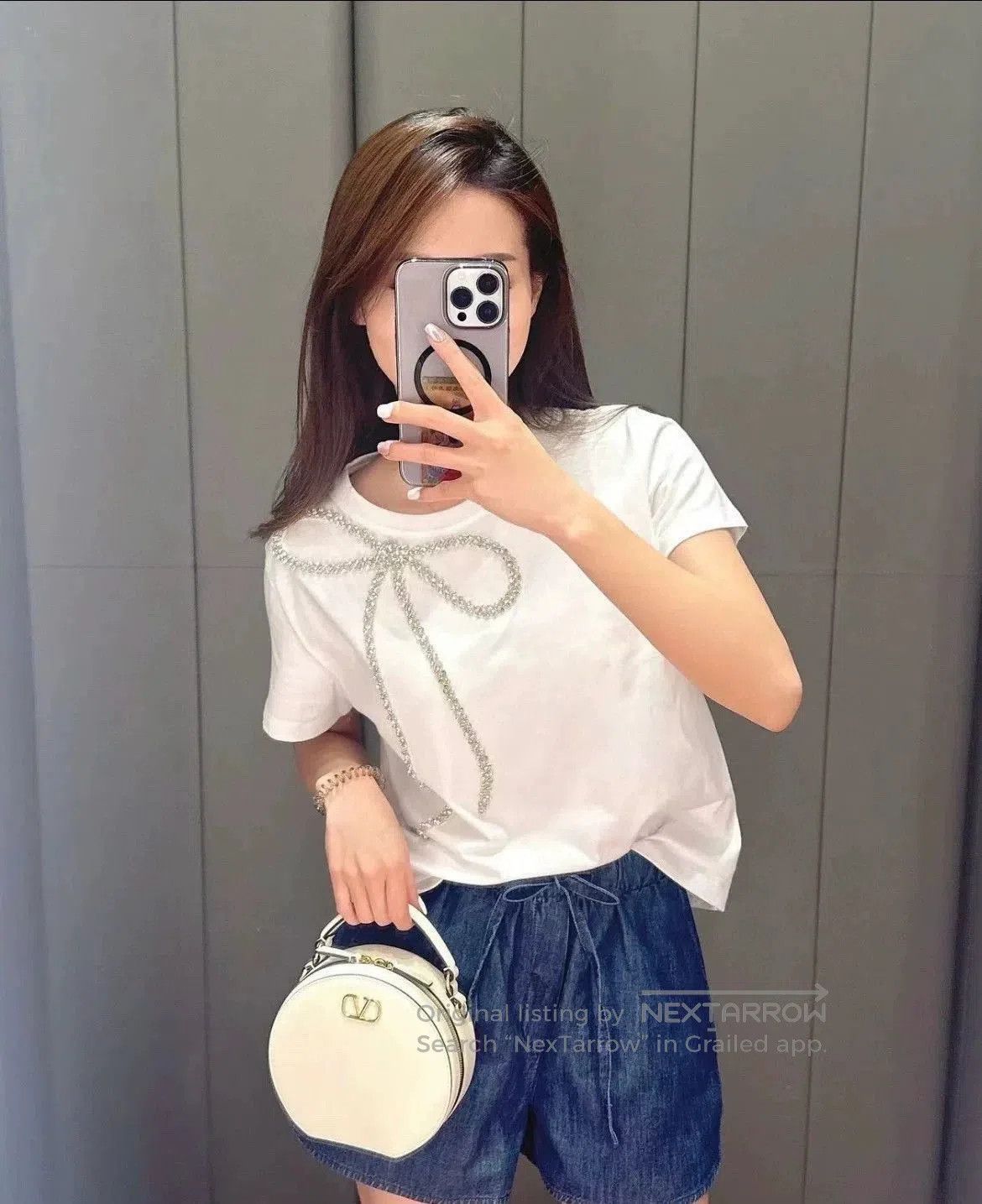 Valentino Valentino Crystal Bow Short Sleeve Top. Size US S / EU 44-46 / 1 - 6 Thumbnail