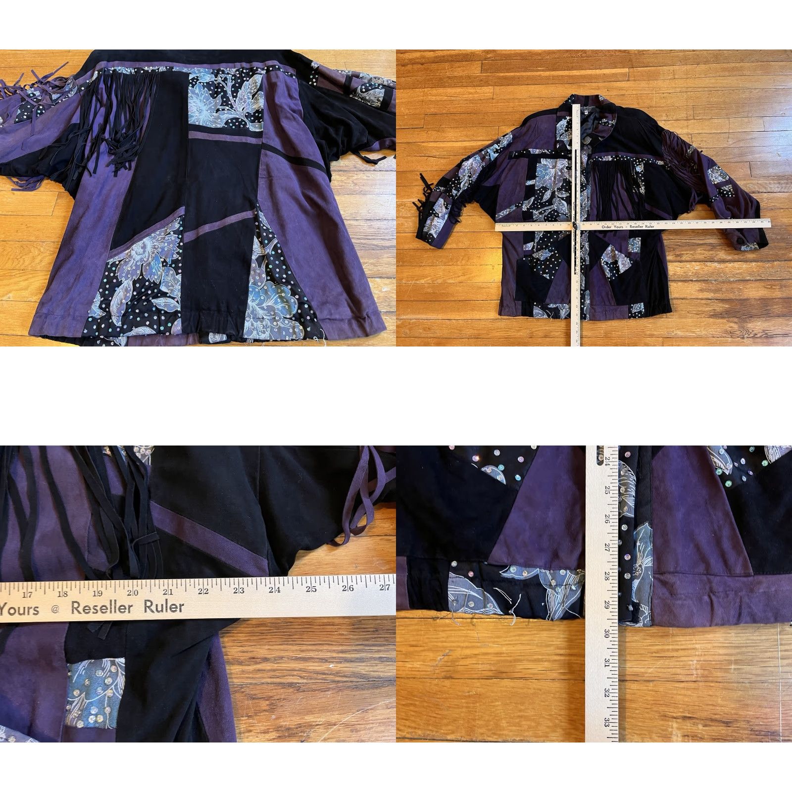 Vintage VINTAGE Judith Ann Creations Suede Leather Western Jacket Womens L Purple 80s Fringe Sequin Floral Bomber Jacket Size L / US 10 / IT 46 - 8 Thumbnail