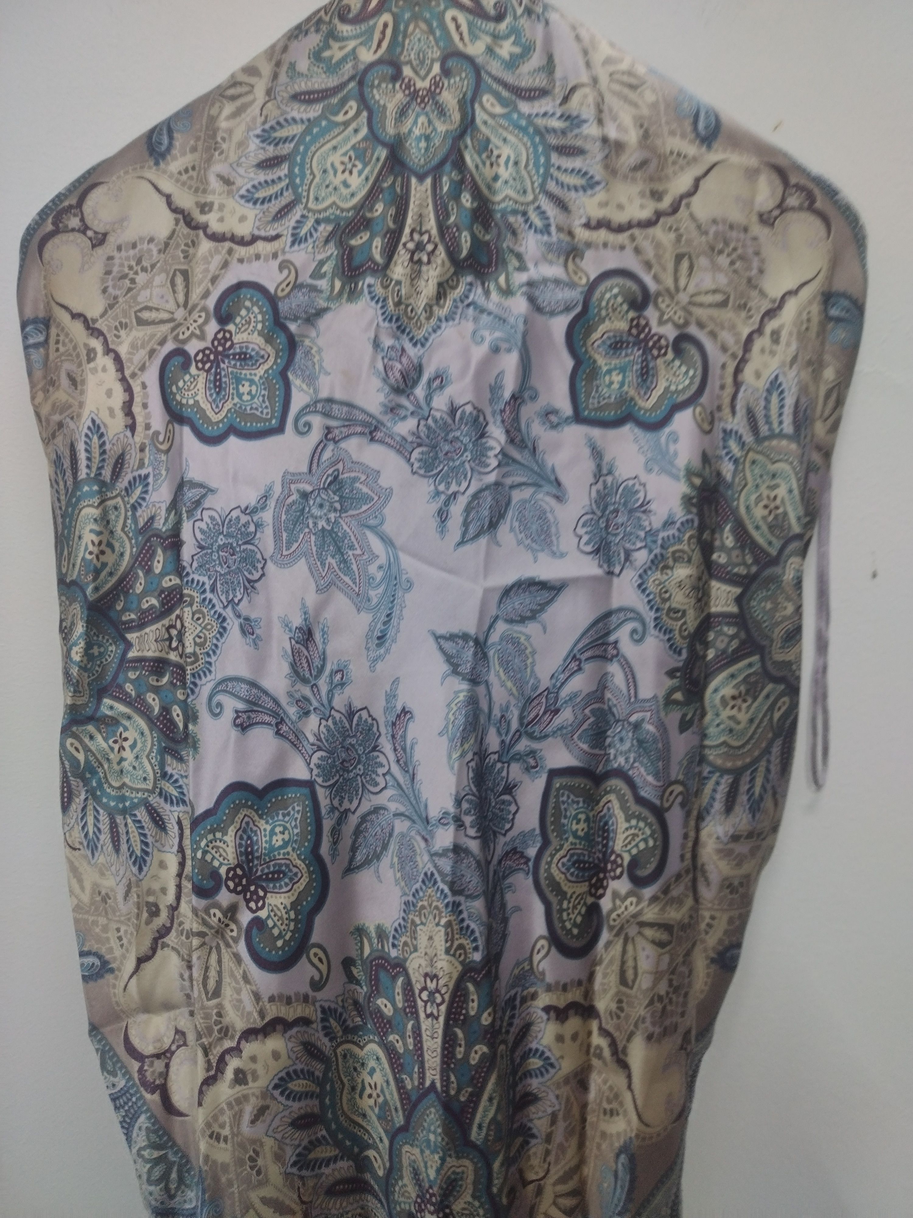 Benetton × Sisley VINTAGE PAESLEY BENETTON X SISLEY 100% SILK SCARF Size ONE SIZE - 15 Thumbnail