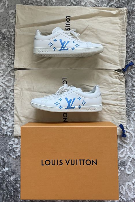 Luxembourg leather low trainers Louis Vuitton White size 9.5 US in