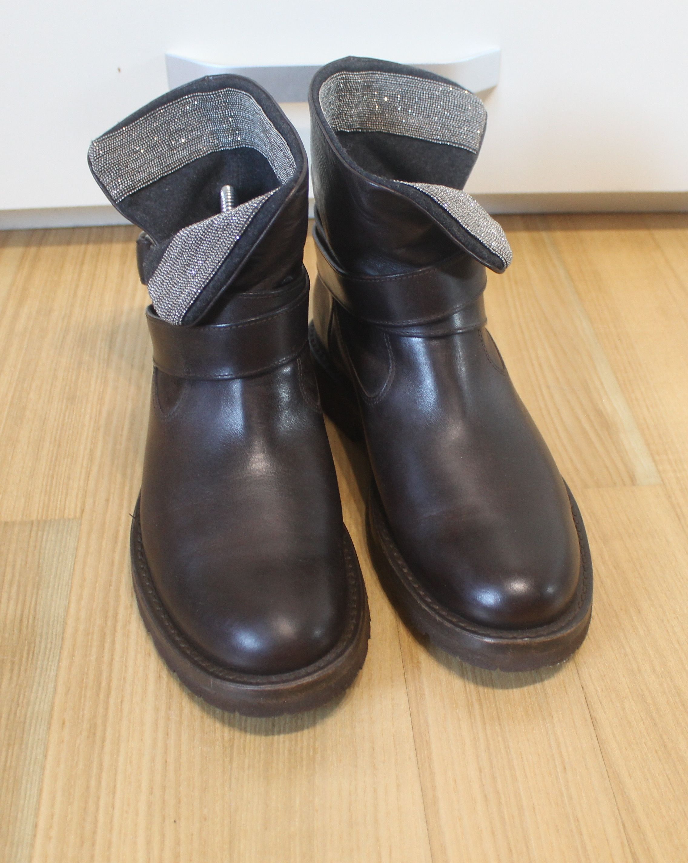 Brunello Cucinelli Brunello Cucinelli Ankle Boots Brown Leather Size US 8 / IT 38 - 3 Thumbnail