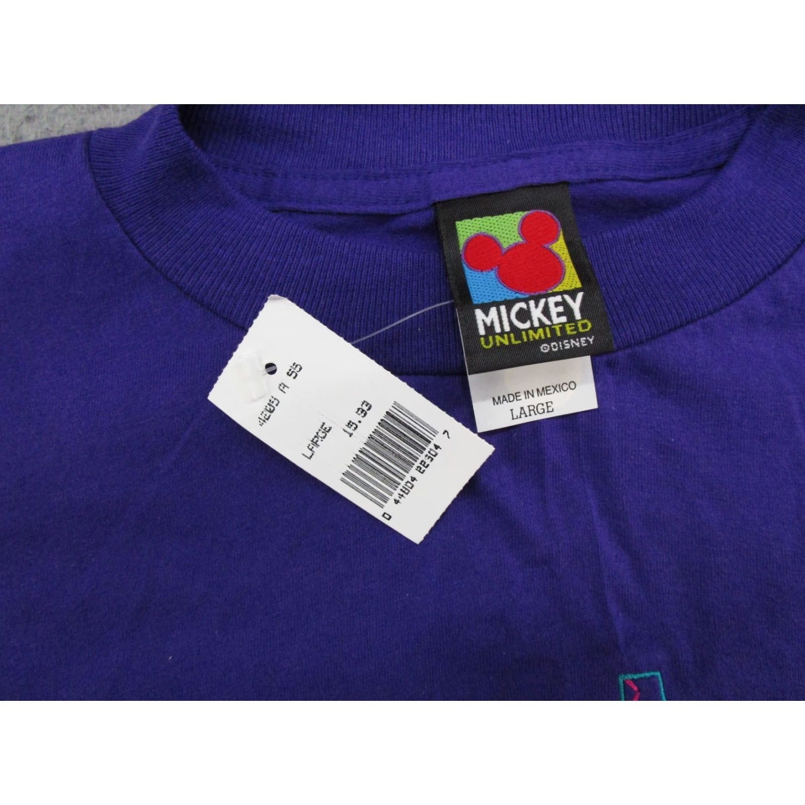 Mickey Unlimited VINTAGE Mickey Unlimited Shirt Mens L Purple 1990s Embroidered Crew Neck 90s Disney Knit Cotton Short Sleeve T-Shirt Size US L / EU 52-54 / 3 - 3 Thumbnail