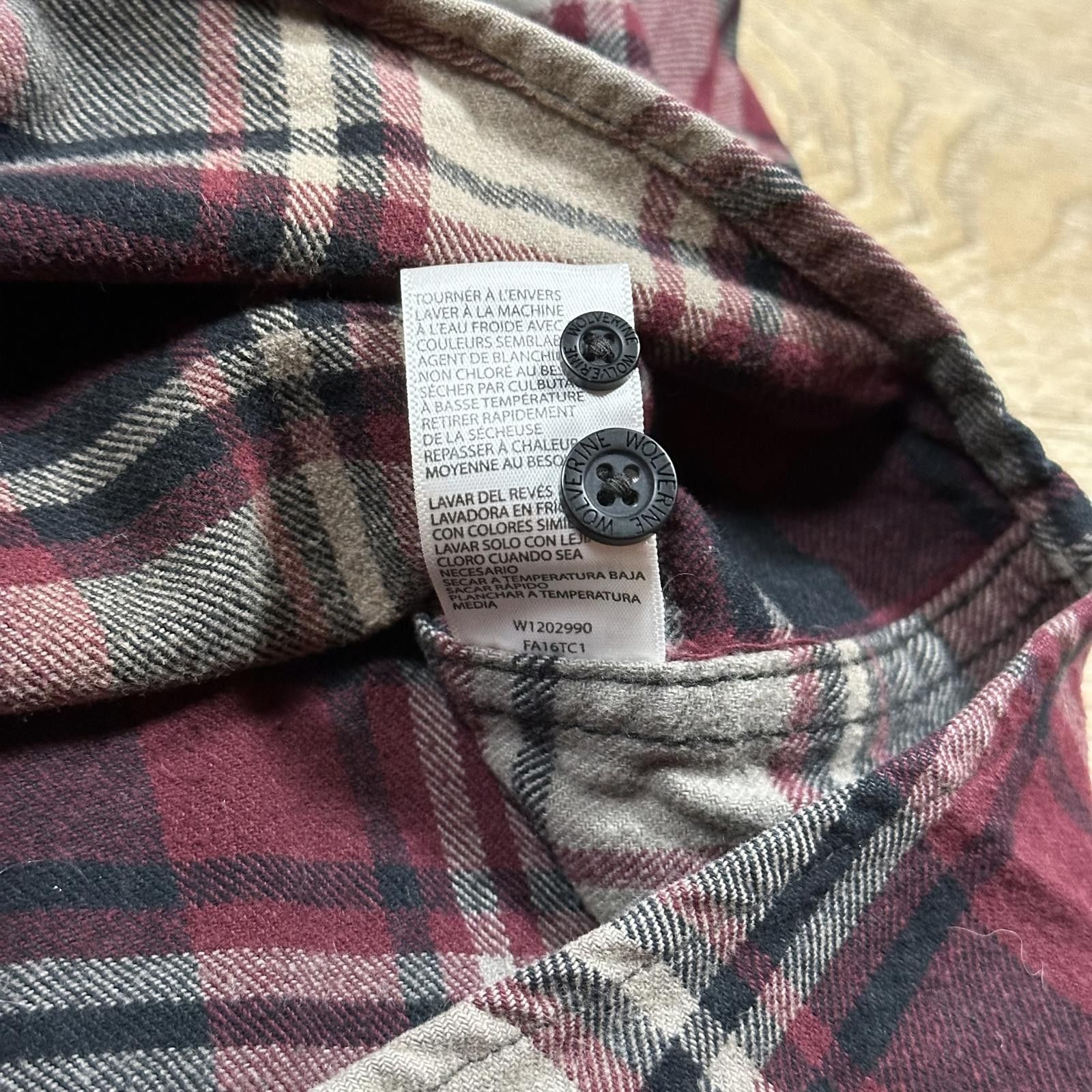 Wolverine Wolverine Mens Casual Shirt XXL Burgundy Plaid Size US XXL / EU 58 / 5 - 7 Thumbnail