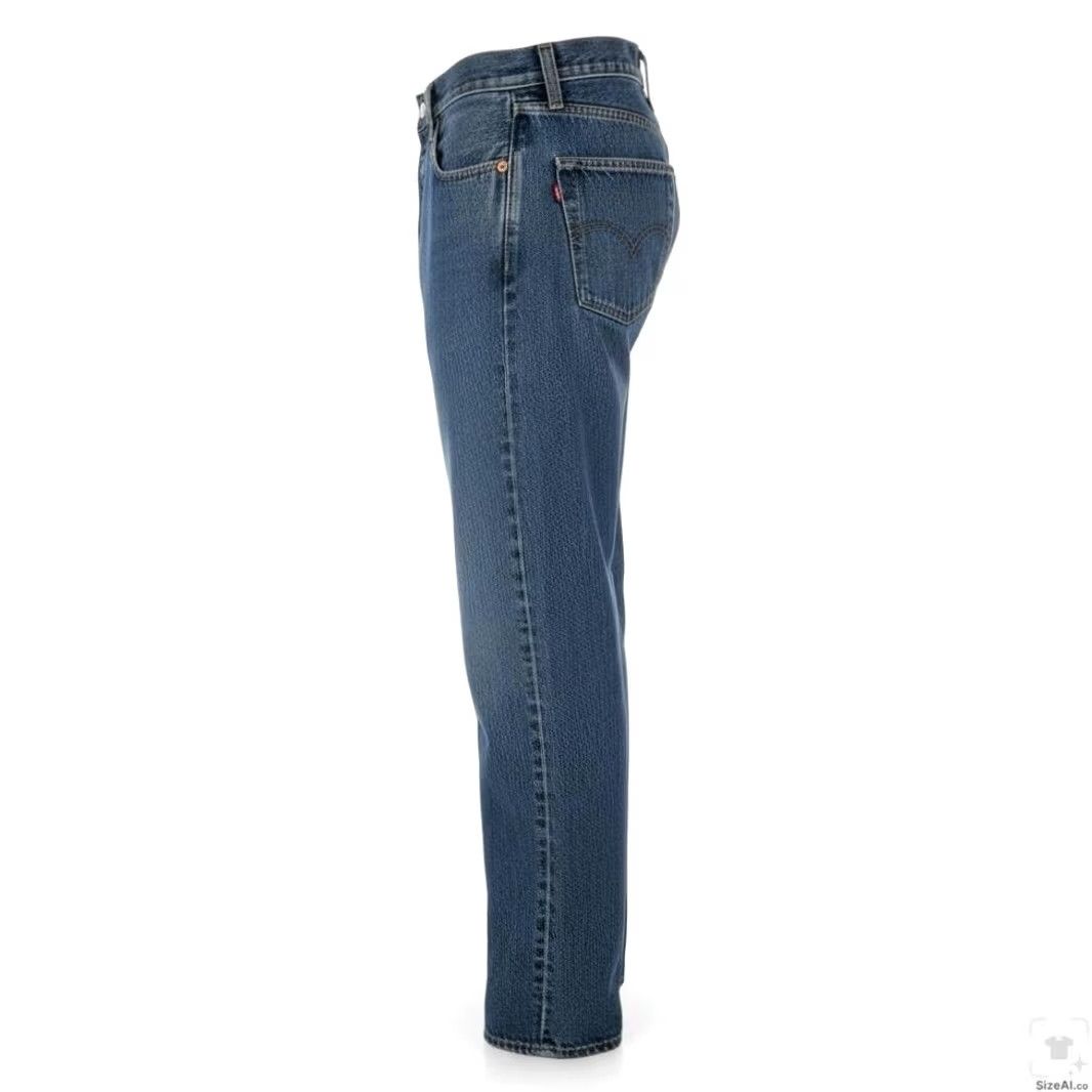 Levi's Levis 501 Jeans Mens 34x32 Blue Medium Wash Straight Denim Button Fly Classic Distressed Pockets Size US 34 / EU 50 - 3 Thumbnail