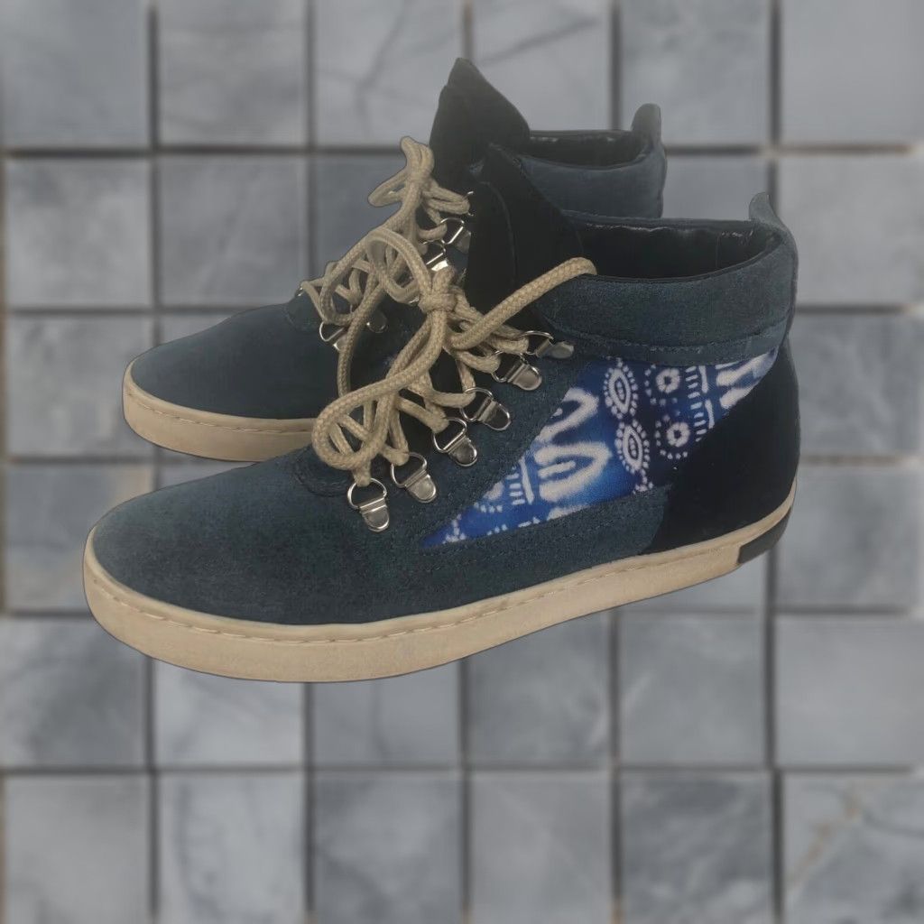 Vintage Inkkas Kanoko Sneakers High Top Blue Suede Leather Lining Cushioned Inkkas Kanoko Womens Size 8 Mens Size 6 Shoes Shoes Size M / US 6-8 / IT 42-44 - 1 Thumbnail