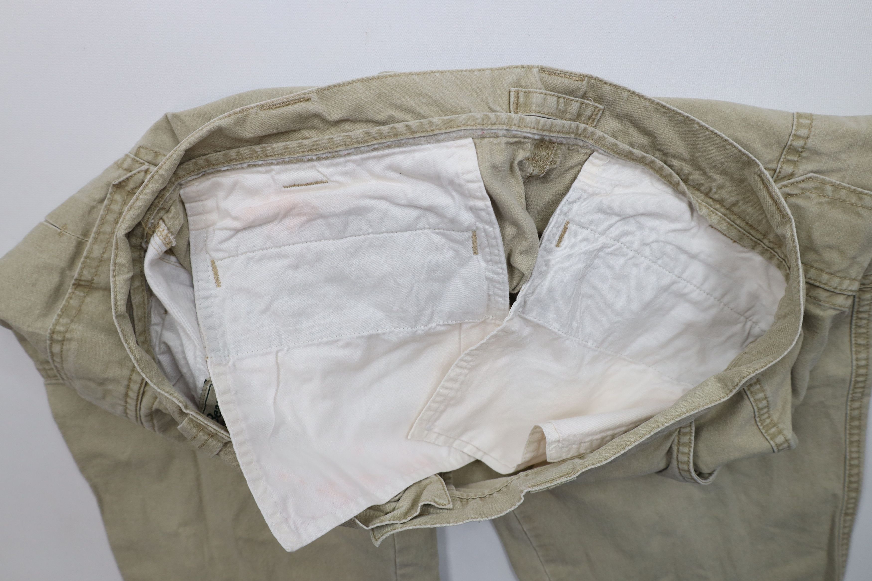 L.L. Bean × Vintage Vintage 90s LL Bean Stonewash Safari Bush Cargo Pants Beige Size US 35 - 7 Thumbnail