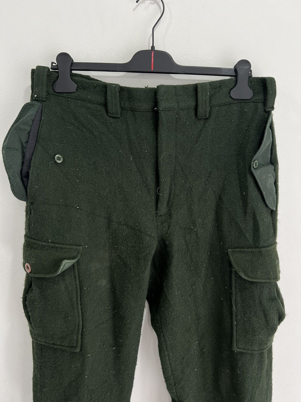 Woolrich Woolen Mills Vintage Woolrich Woolen Mills Wool Green Cargo Pants 33x27 Size US 33 - 3 Thumbnail