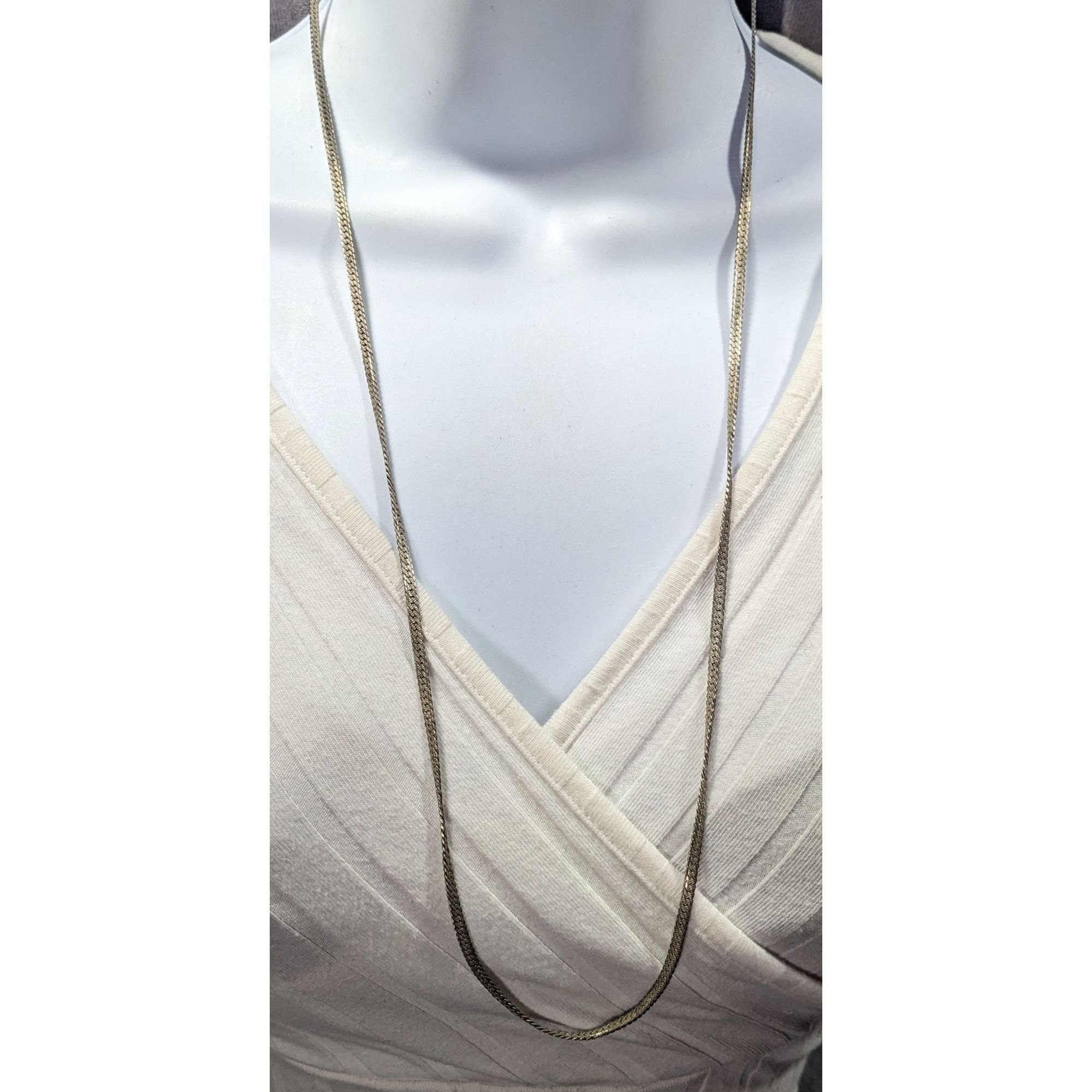 Other Classic Flattened Herringbone Silver Tone Chain Necklace Size ONE SIZE - 7 Thumbnail