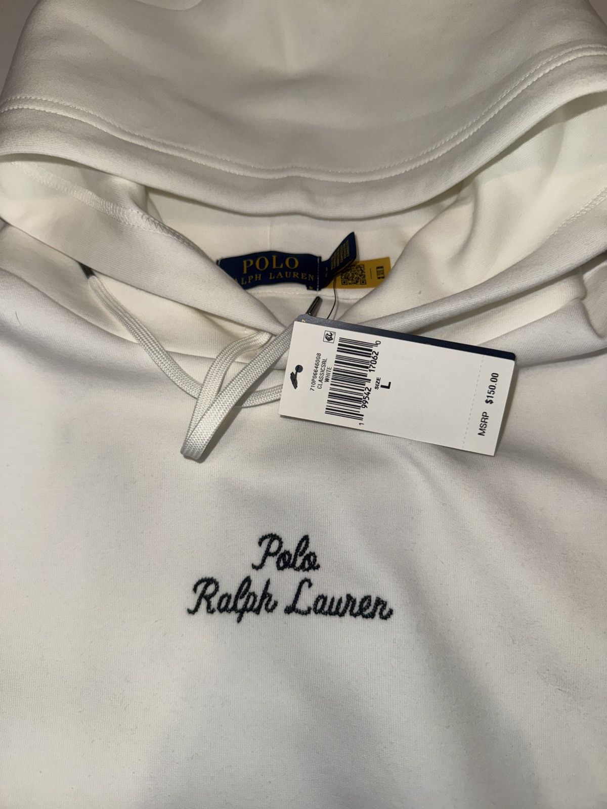 Ralph Lauren Polo Ralph Lauren Logo Double-Knit Hoodie in white. Size US L / EU 52-54 / 3 - 4 Thumbnail
