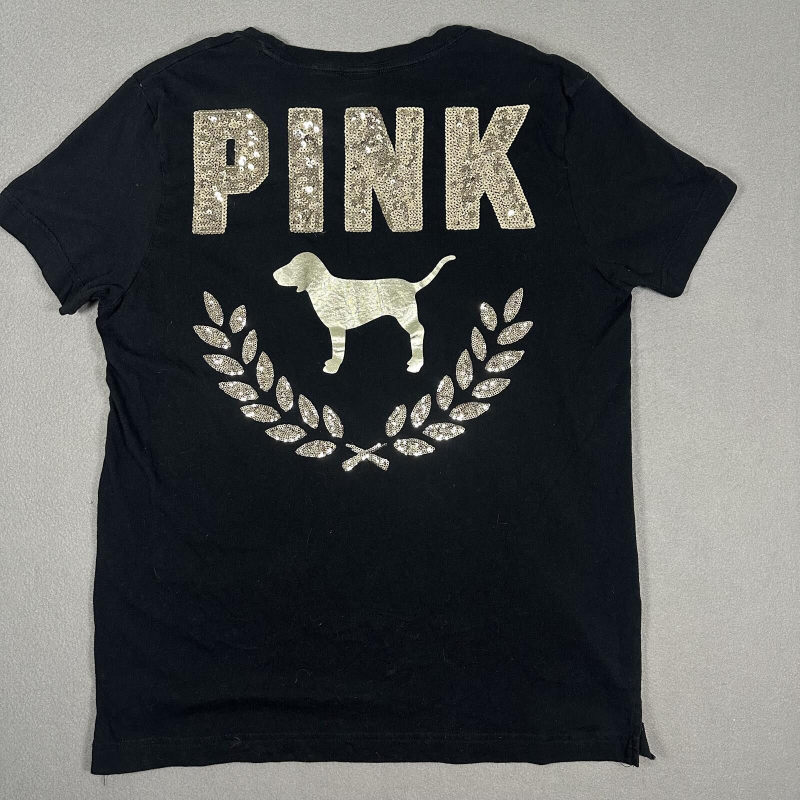 Pink PINK Women’s T-Shirt Sequin Dog Graphic Y2K Size L / US 10 / IT 46 - 1 Thumbnail