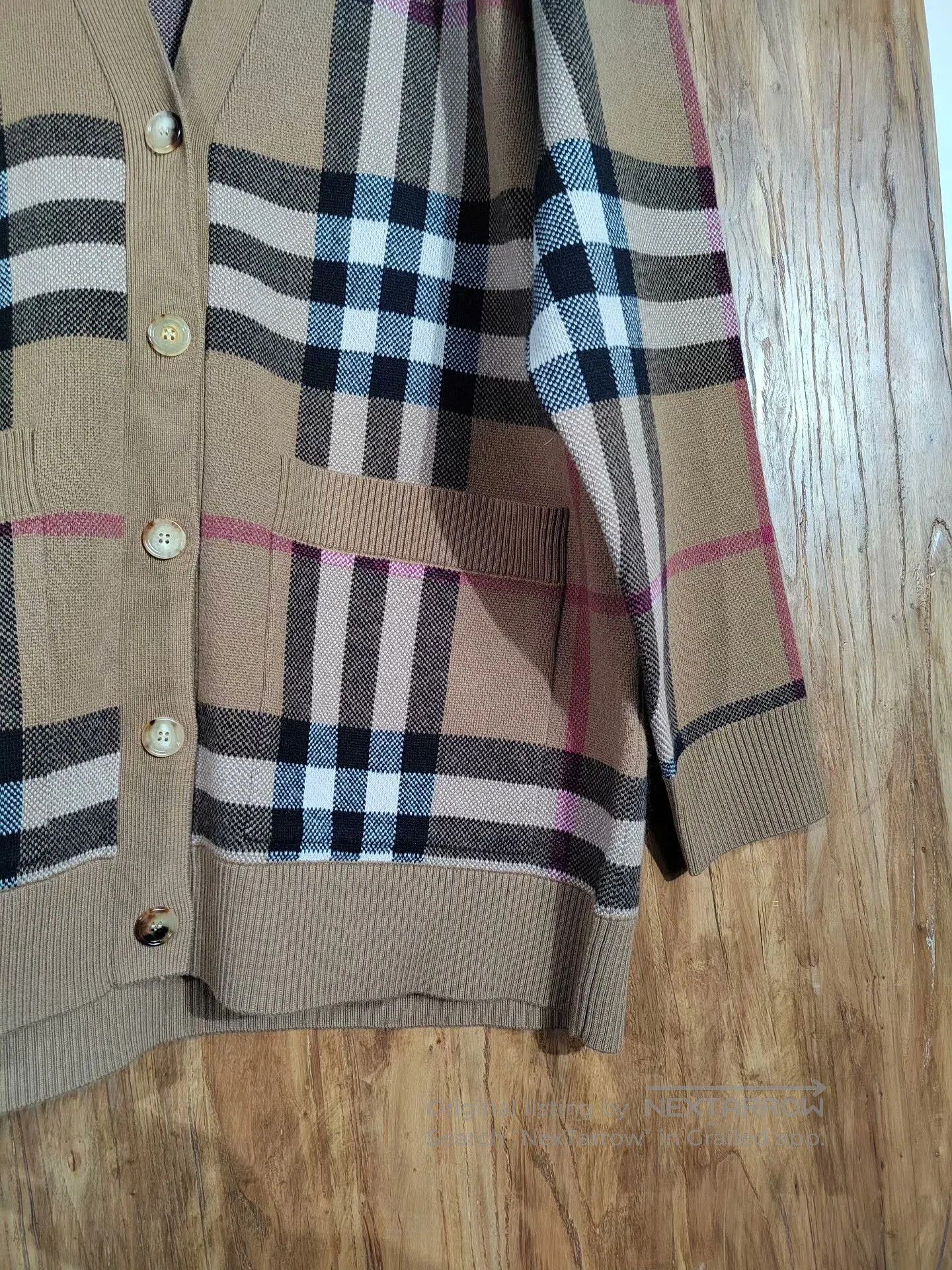 Burberry Burberry Check Wool Cardigan Size XL. Size US XL / EU 56 / 4 - 5 Thumbnail