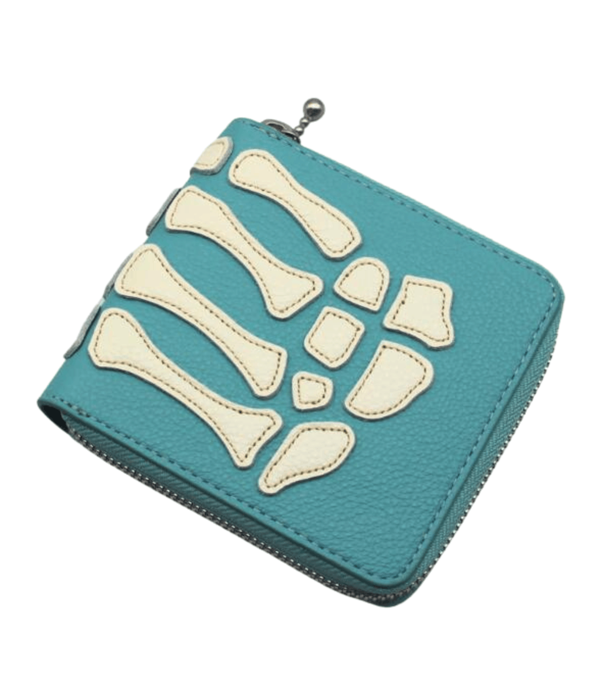 Kapital KAPITAL THUMBS UP BONE HAND ZIP Wallet olive | Grailed