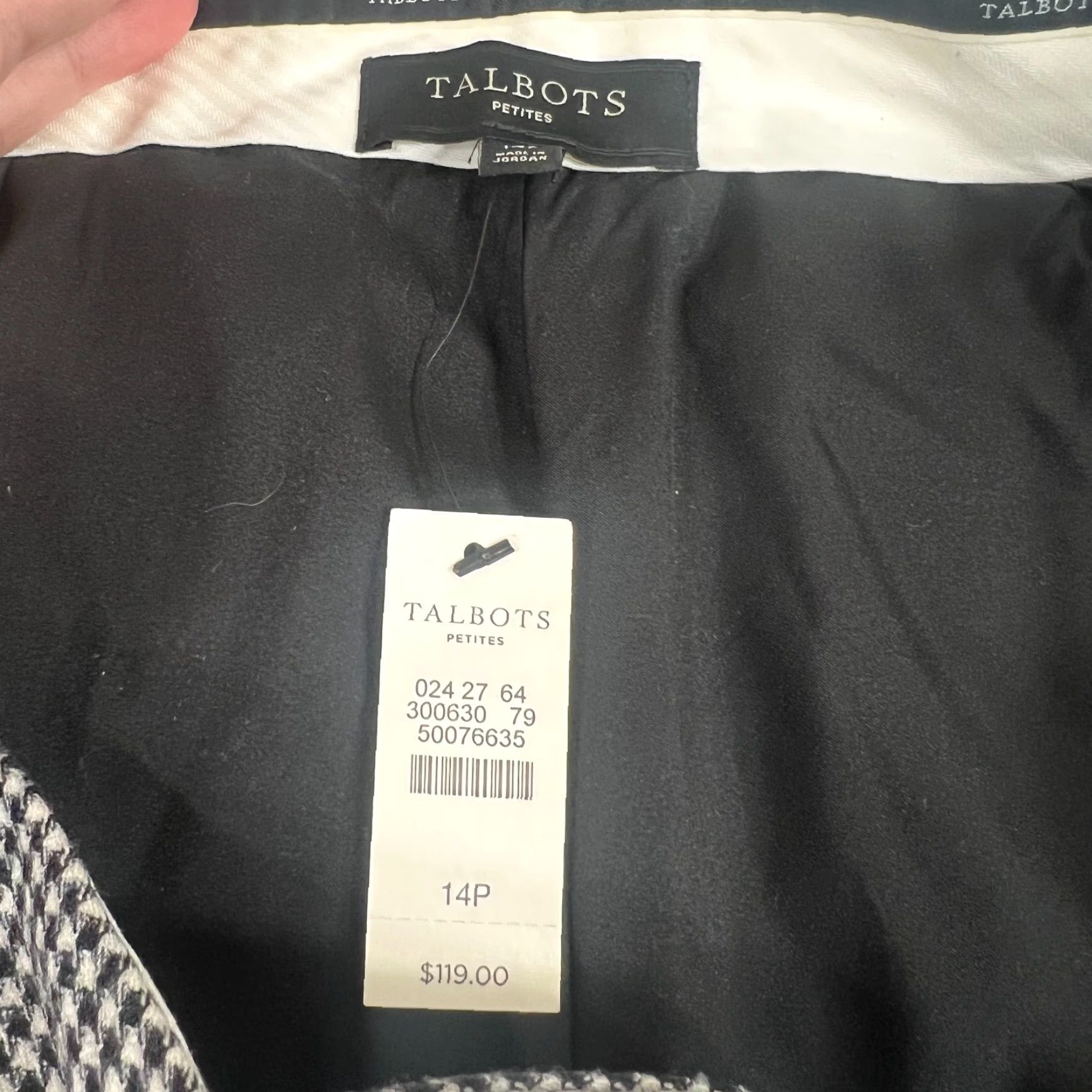 Talbots Talbots Womens Pants 14 Petite Houndstooth Hampshire Straight Leg Taper NWT Size 36" / US 14 / IT 50 - 3 Thumbnail