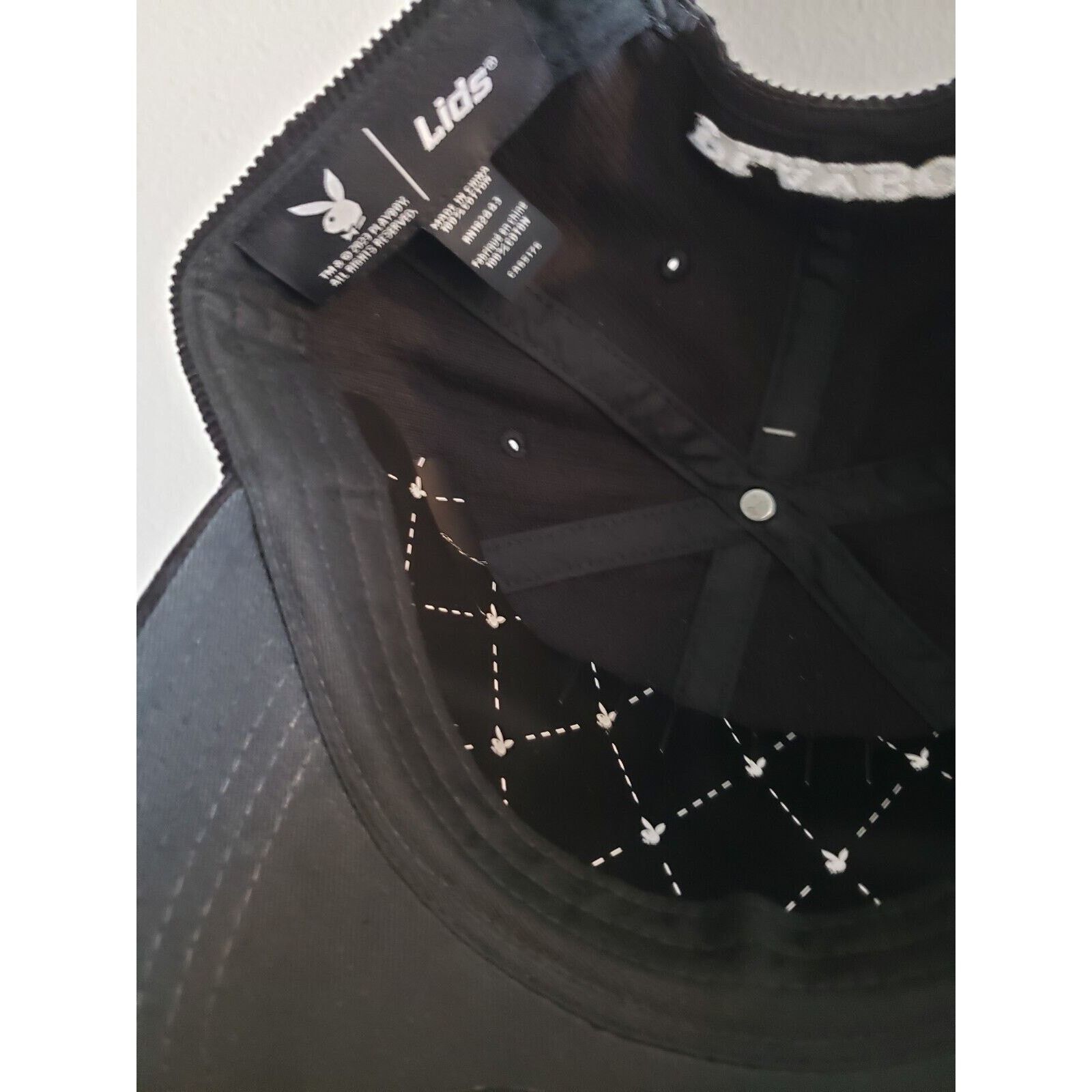 Lids Playboy Hat Cap Corduroy Dad Hat Black Tux Strap Bunny Lids Size ONE SIZE - 5 Thumbnail