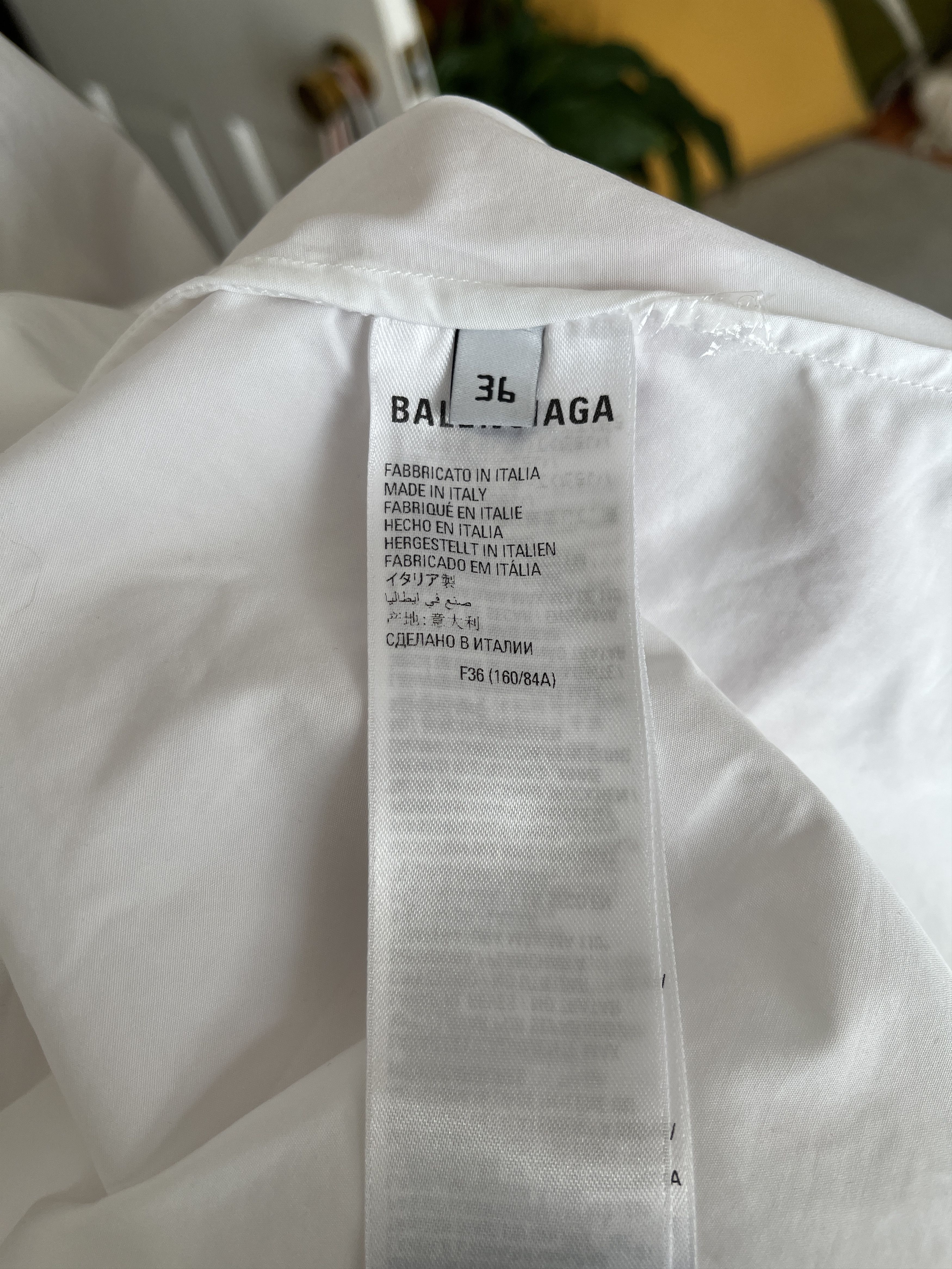 Balenciaga Balenciaga White Drape Collar Cotton Blouse. Small Size XS / US 0-2 / IT 36-38 - 12 Thumbnail