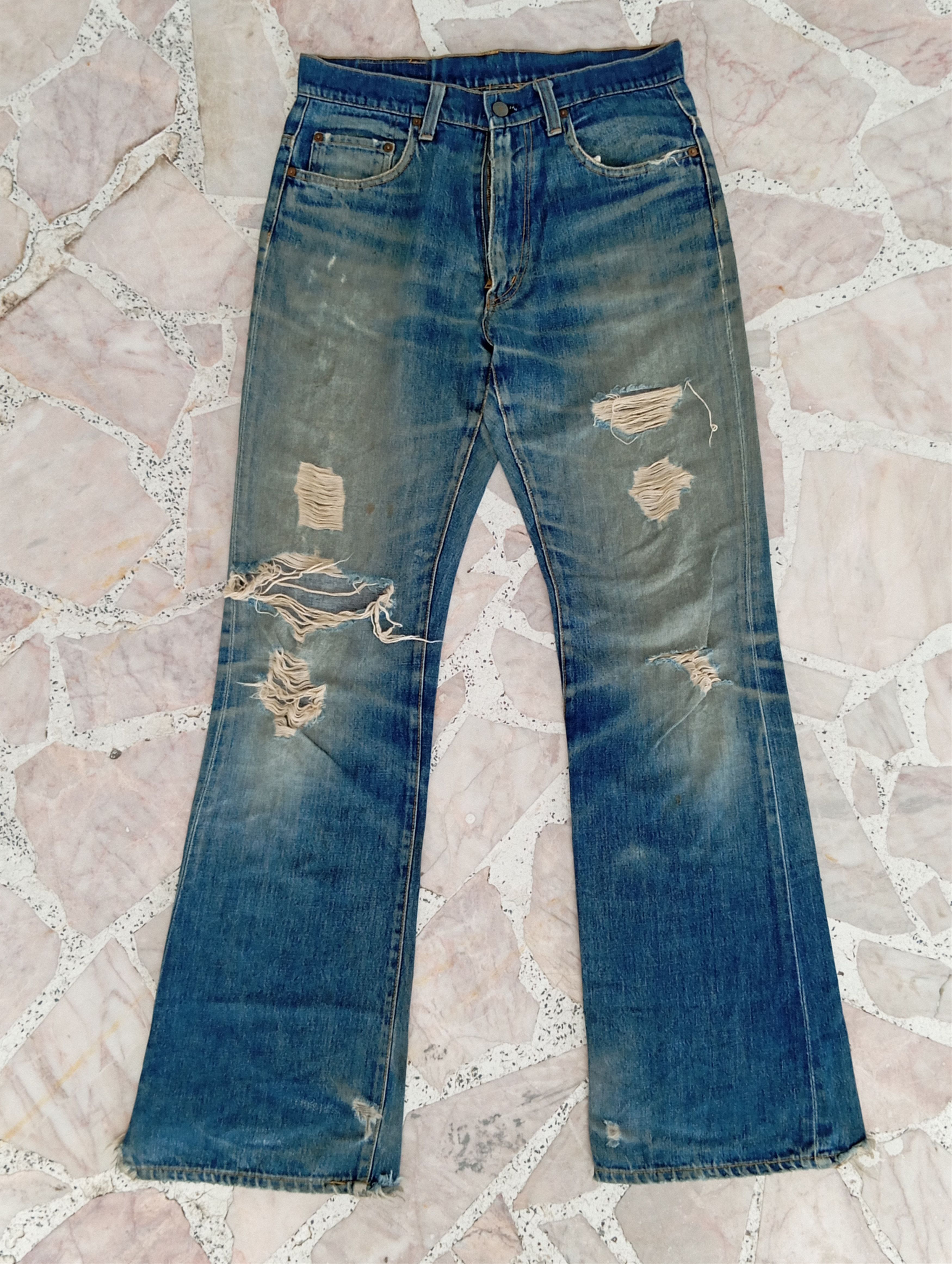 Denime × Vintage Distressed Denime Size US 30 / EU 46 - 1 Thumbnail